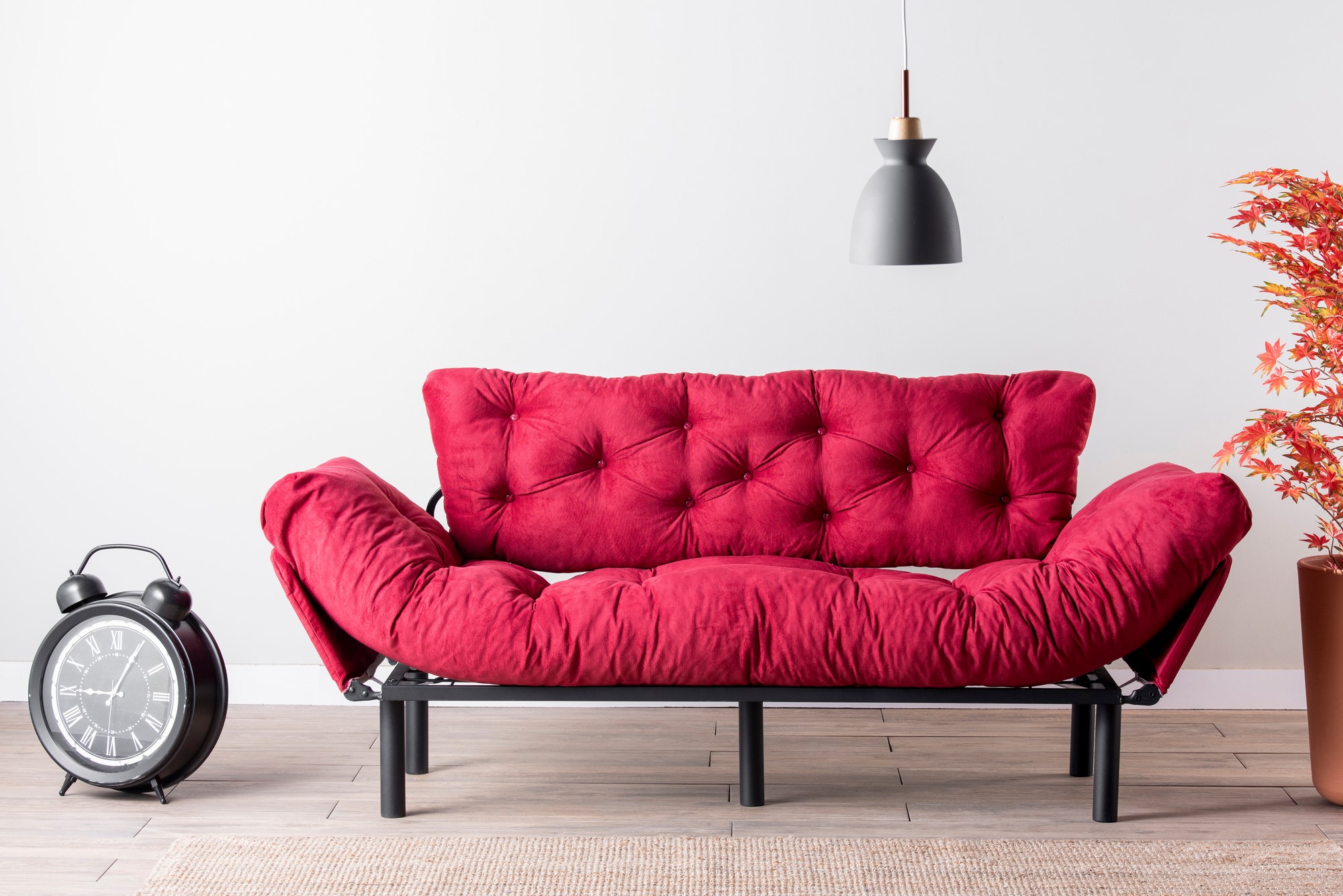 Nitta Triple Sofa Bed 3-Seater Maroon
