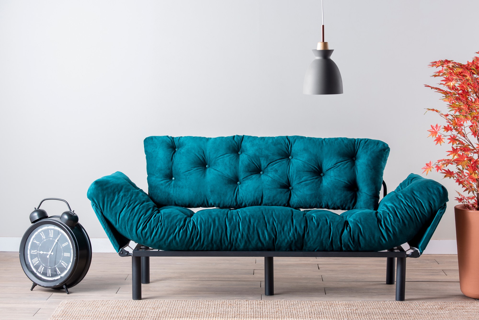 Nitta Triple Sofa Bed 3-seater petrol green