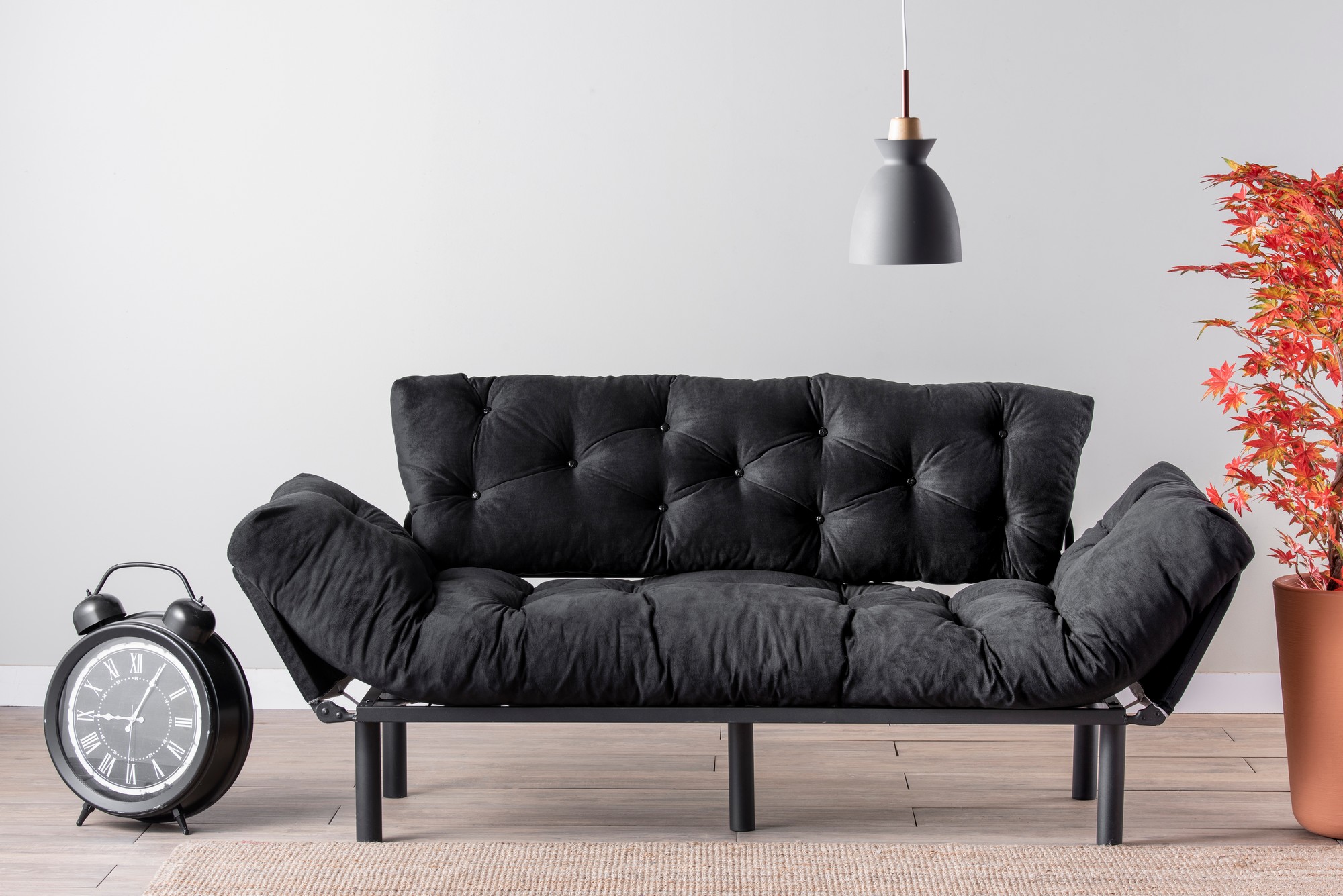 Nitta Triple Sofa Bed 3-Seater Black