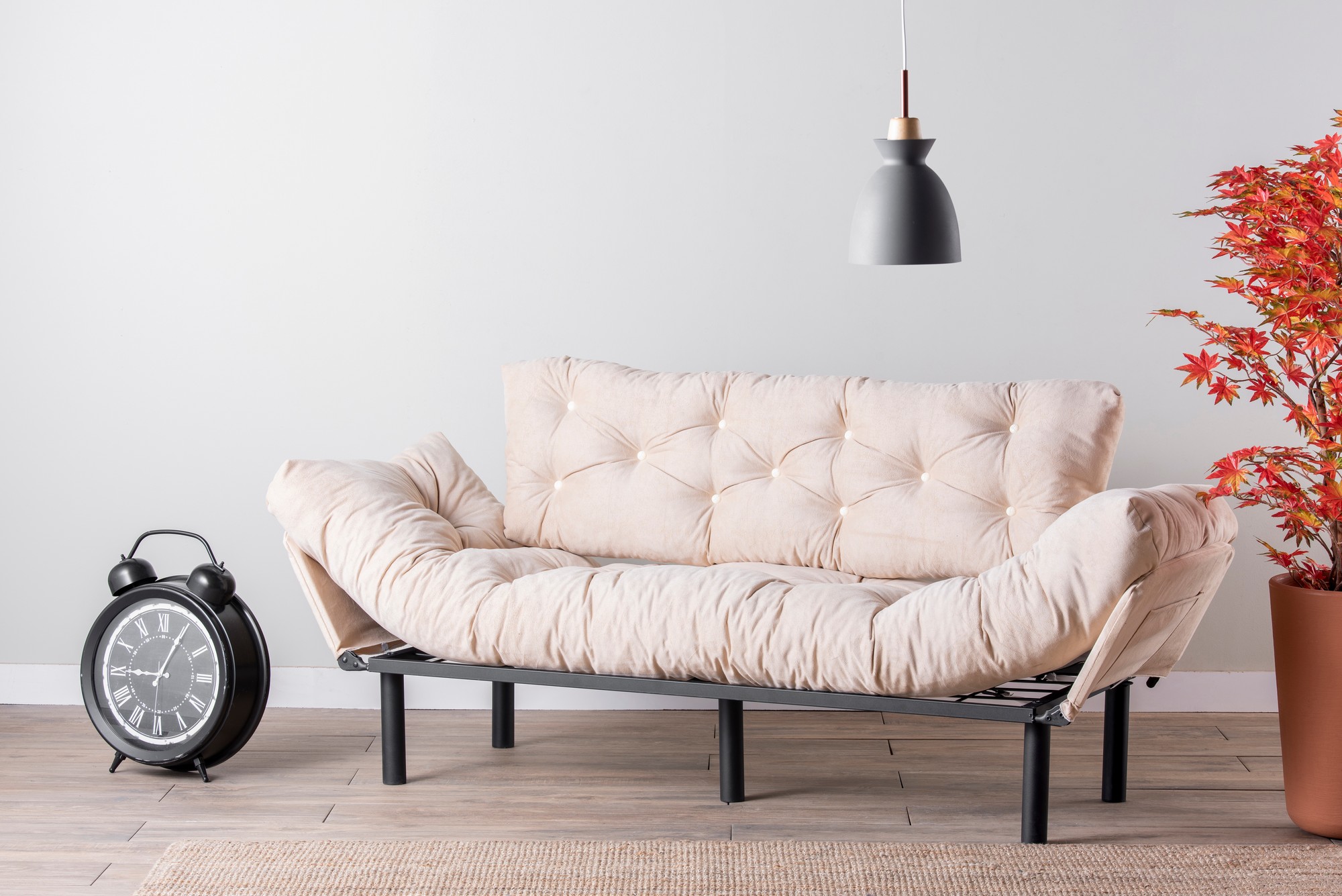 Nitta Triple Sofa Bed 3-seater Cream