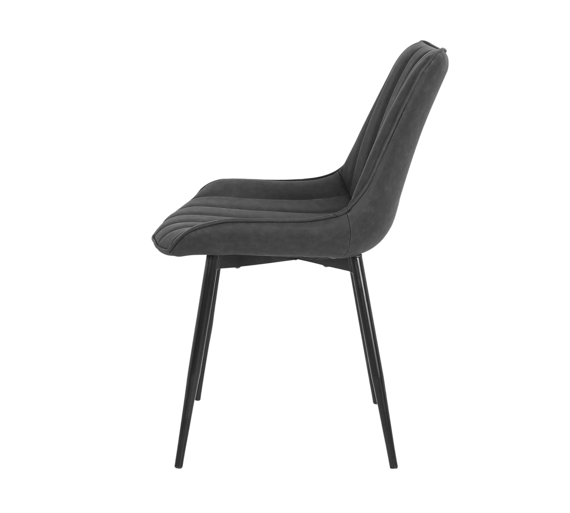2x Upholstered chair Vegan leather Dark grey