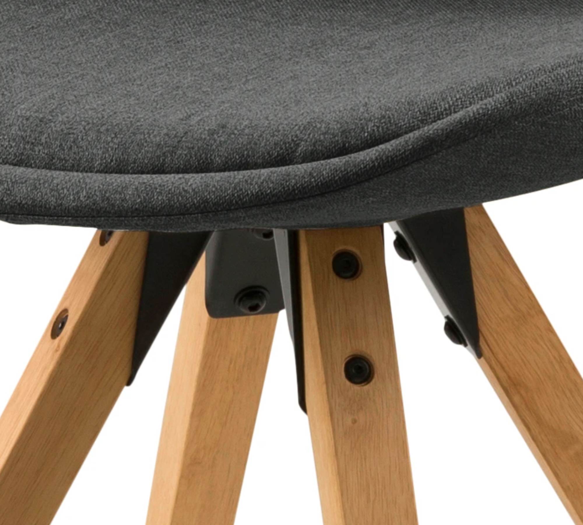 Upholstered chair ALEDAS Webstoff Cors: Dark grey brown set of 2