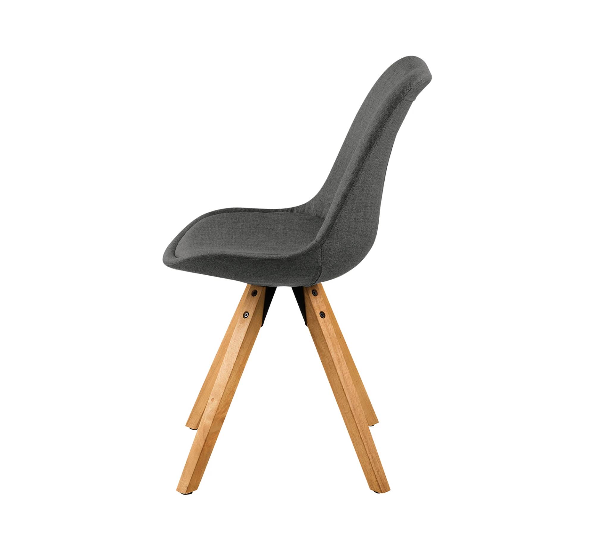 Upholstered chair ALEDAS Webstoff Cors: Dark grey brown set of 2