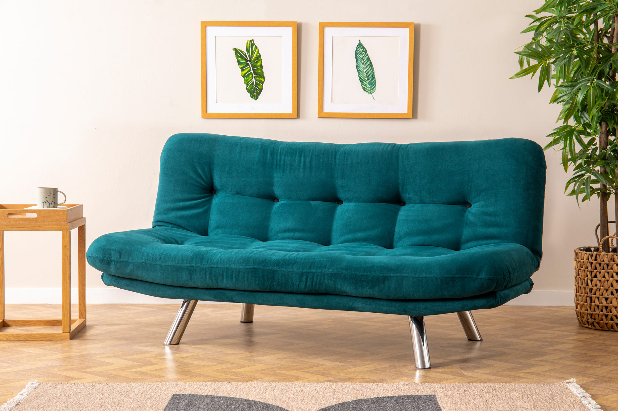 Misa Small Sofa 3-seater petrol green