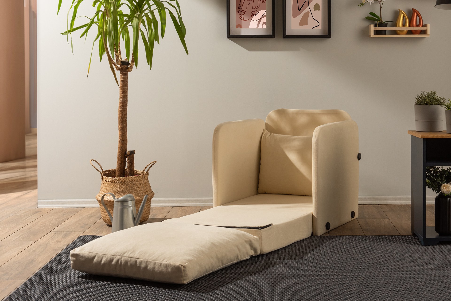 Saga Sofa Bed 1-Seater Cream