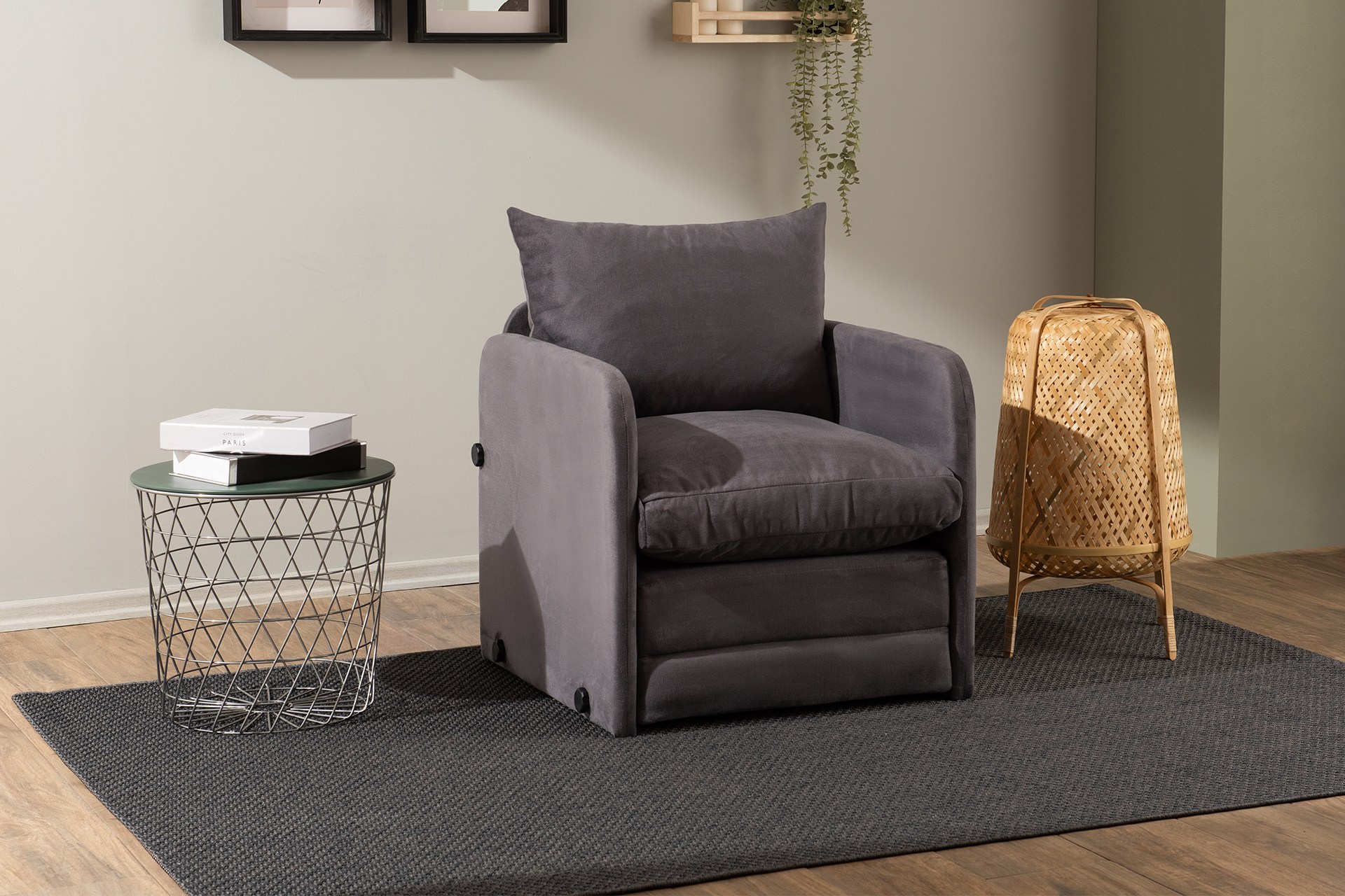 Saga Sofa bed 1-seater Grey