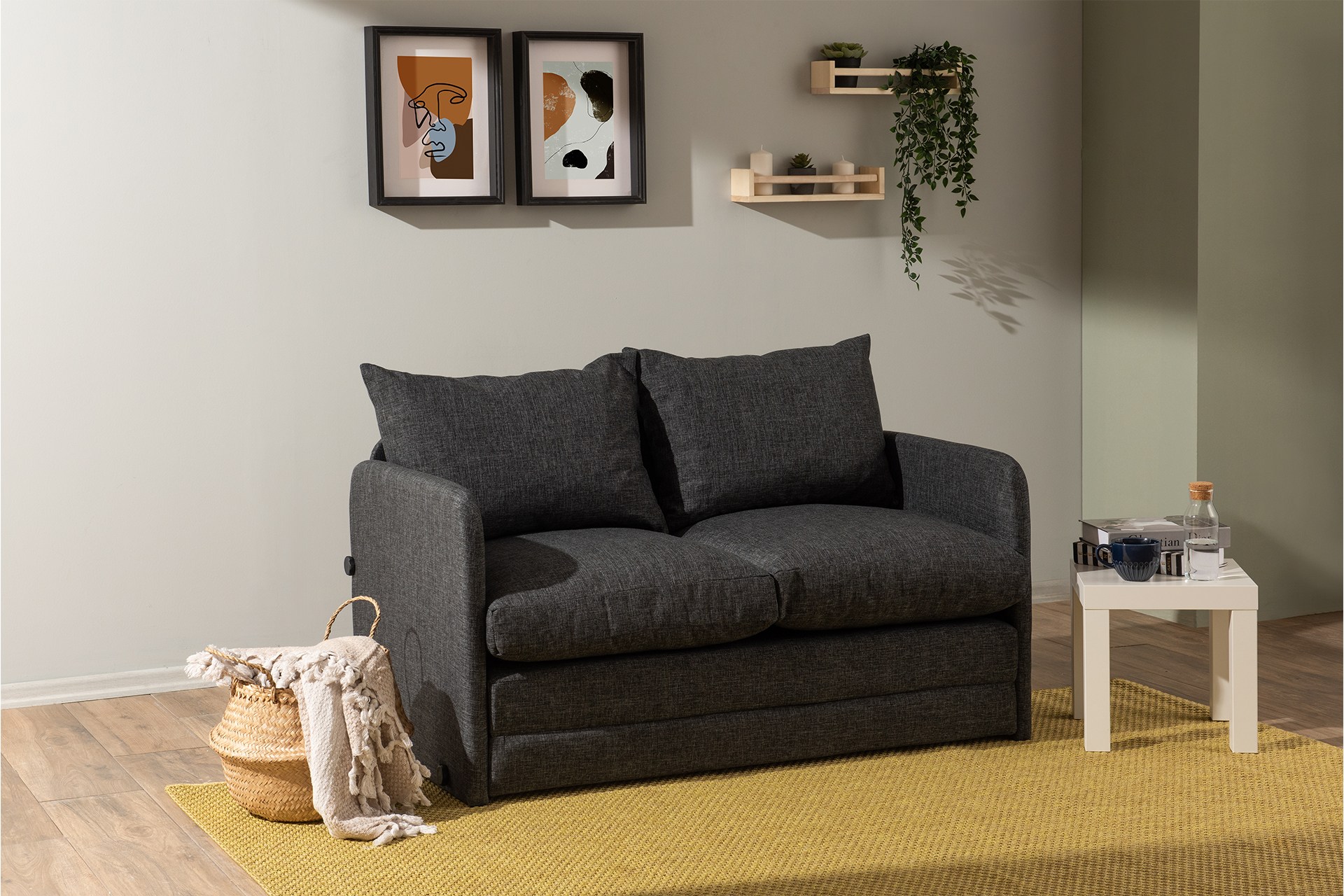Saga Sofa Bed 2-seater Dark Grey