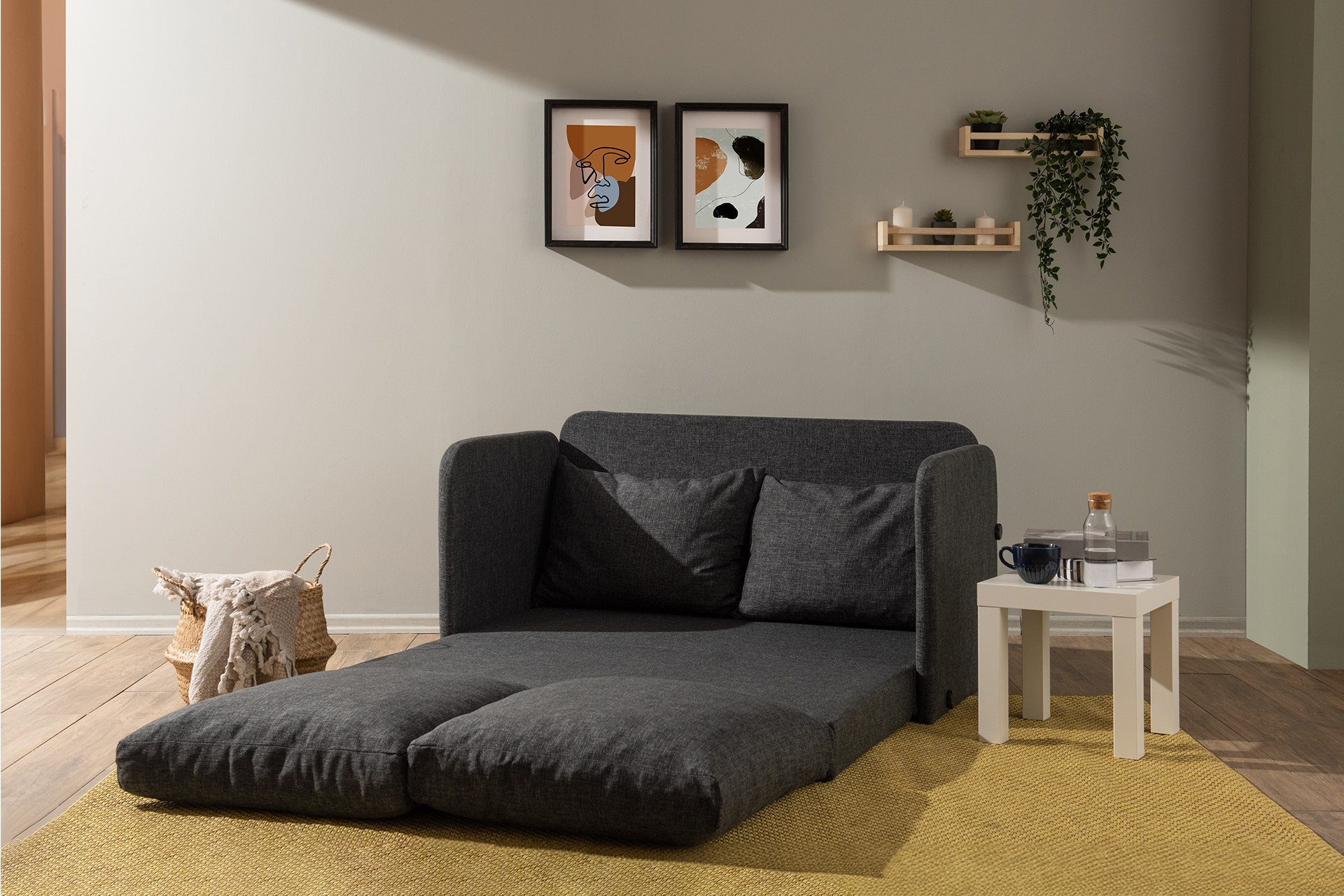 Saga Sofa Bed 2-seater Dark Grey