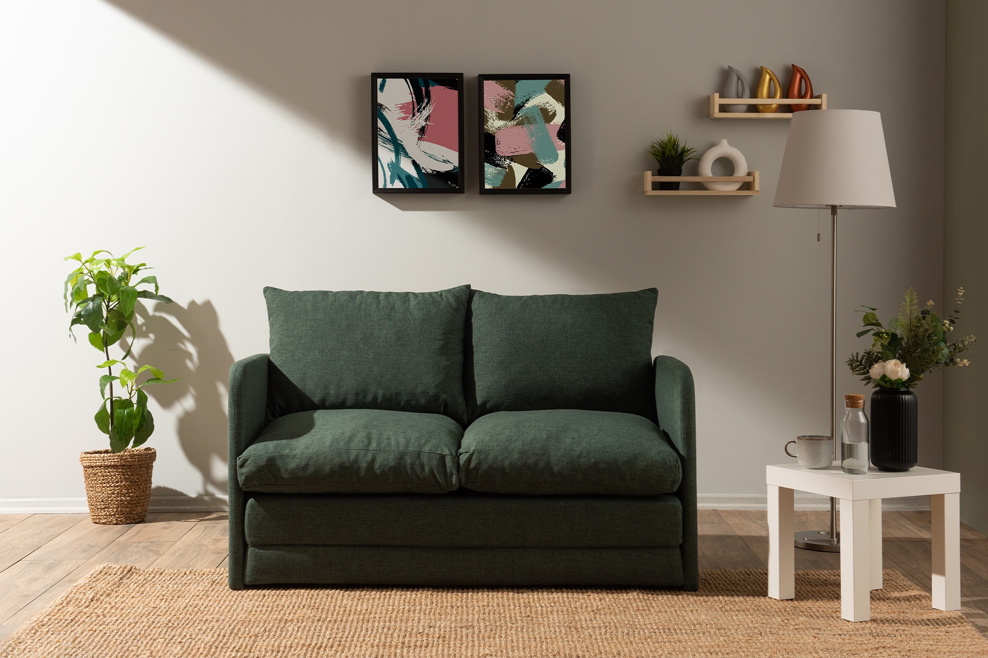 Saga divano letto 2 posti verde