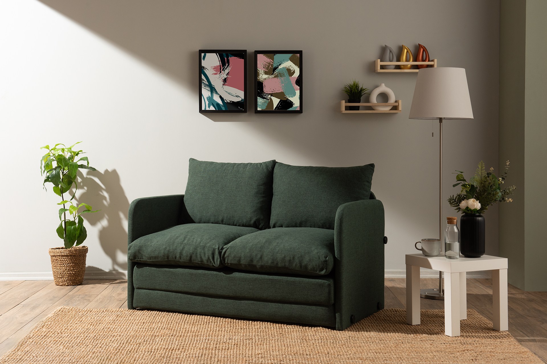 Saga Sofa Bed 2-seater Green