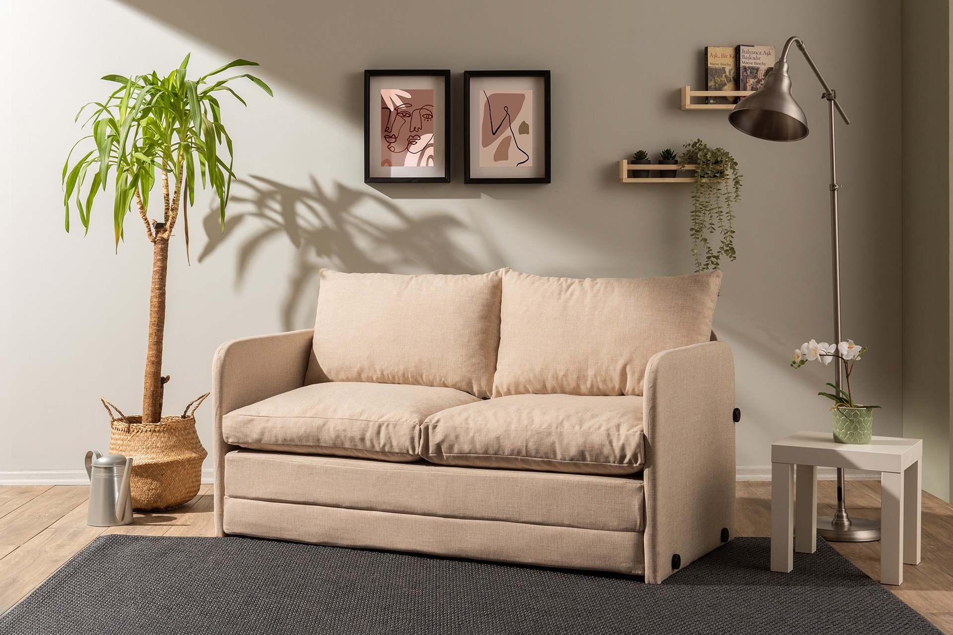 Saga Xl Sofa Bed 2-seater Beige