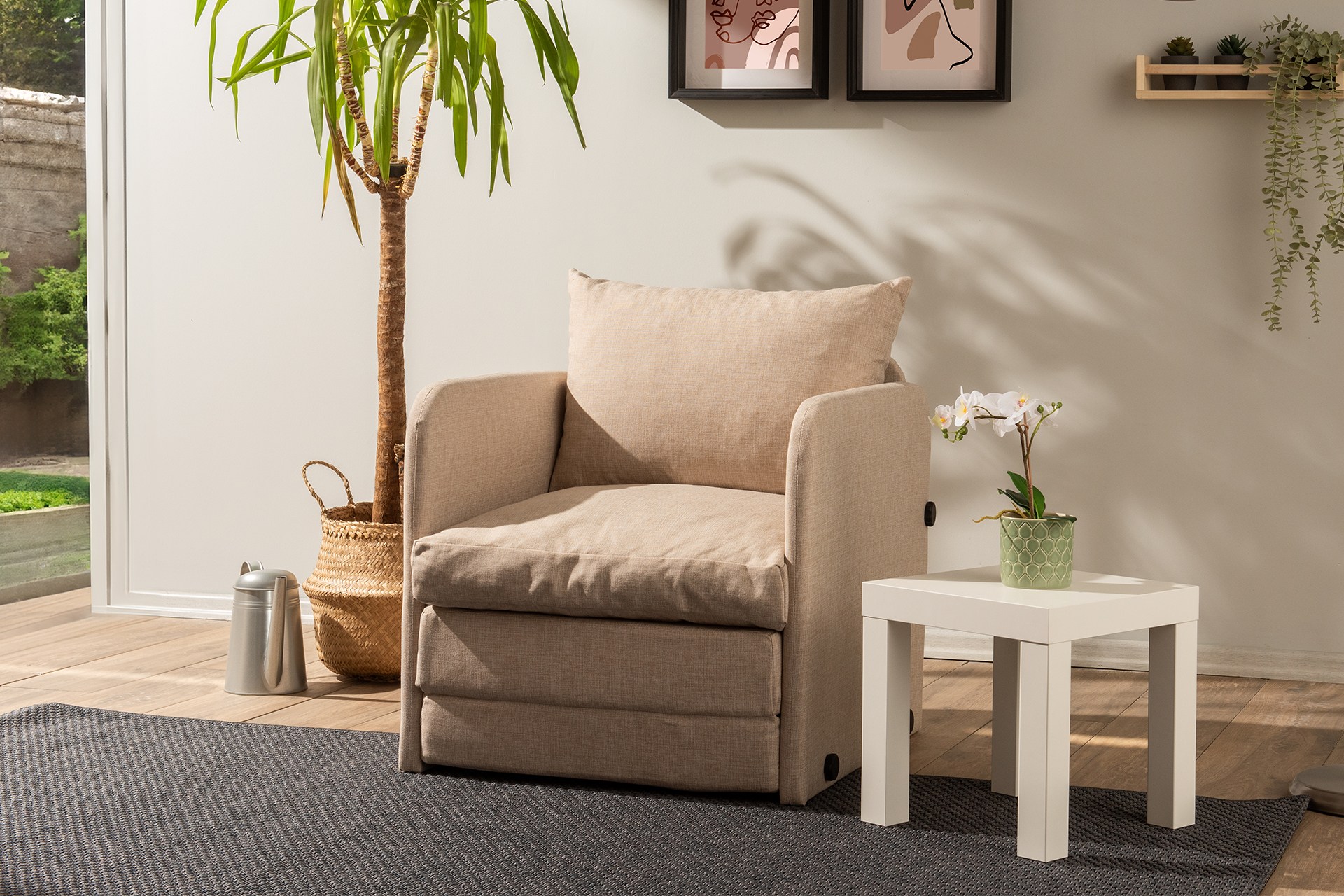 Saga Sofa Bed 1-Seater Beige