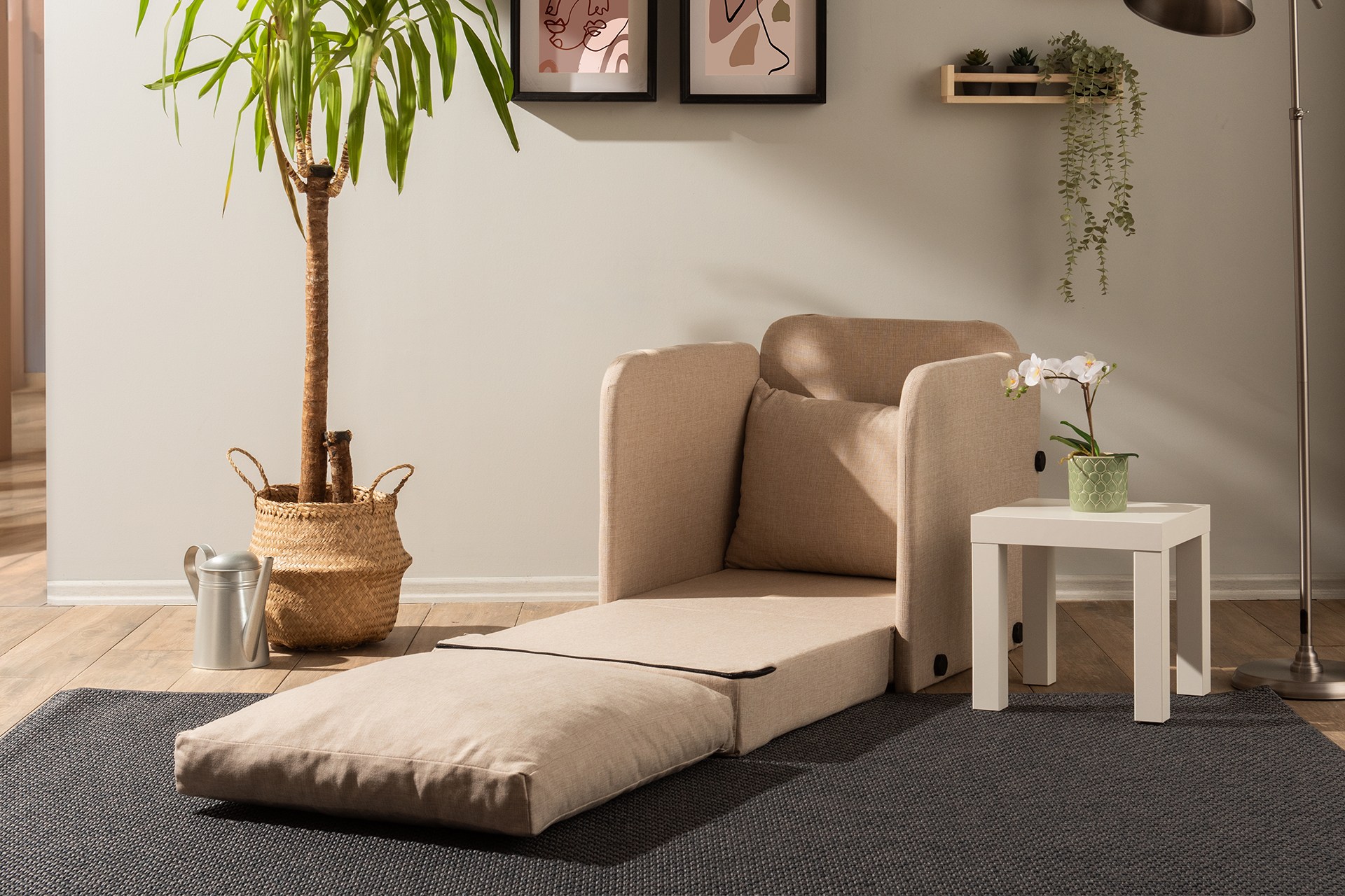 Saga Sofa Bed 1-Seater Beige