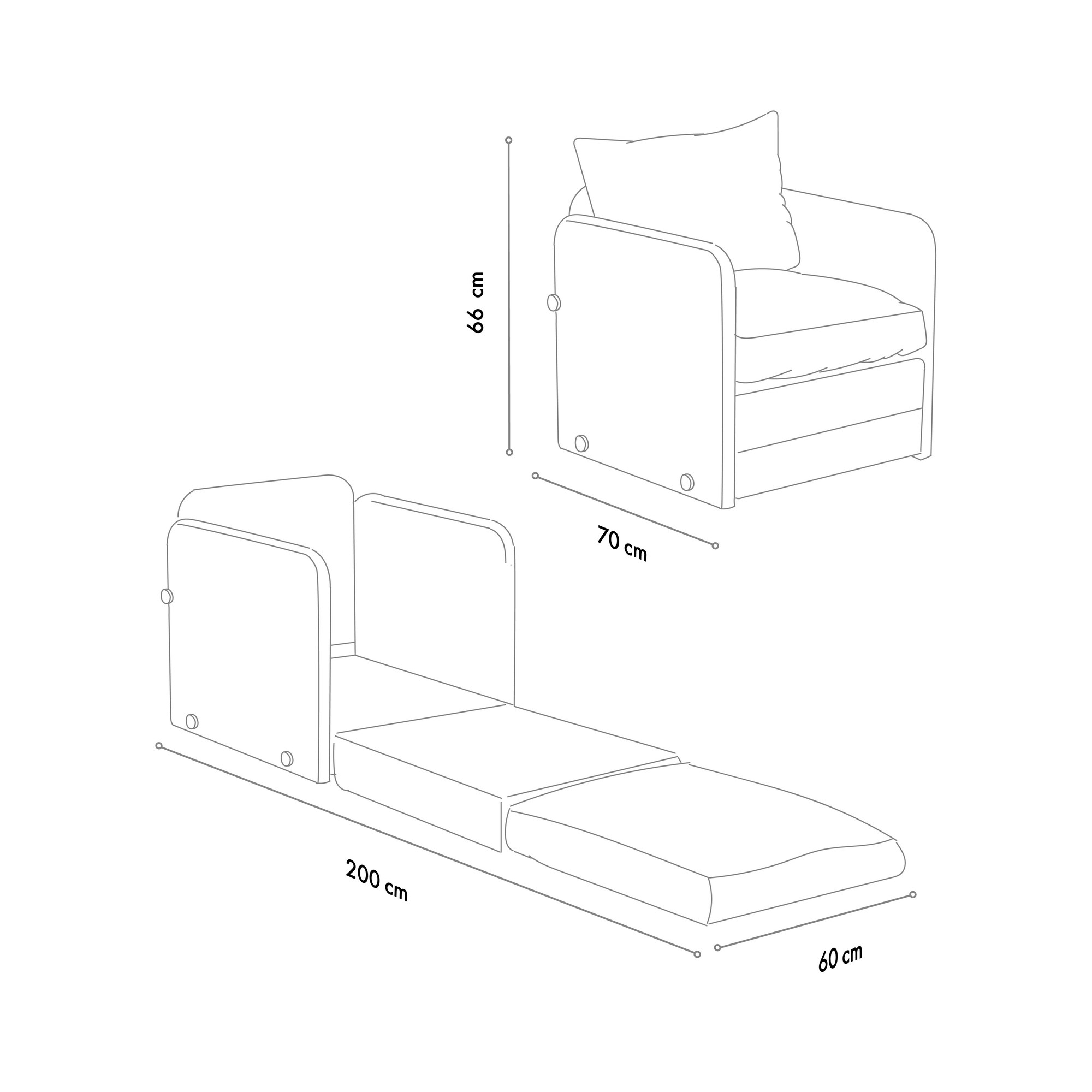 Saga Sofa Bed 1-Seater Beige