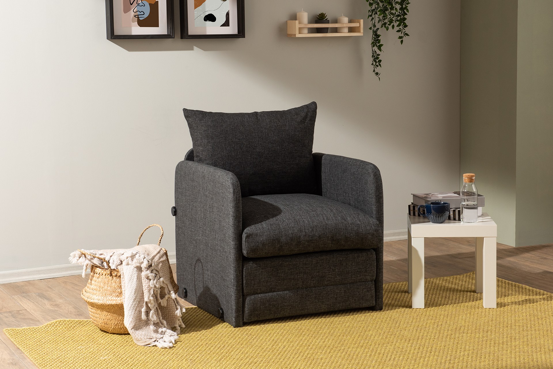 Saga Sleeper Sofa 1-seater Dark Grey