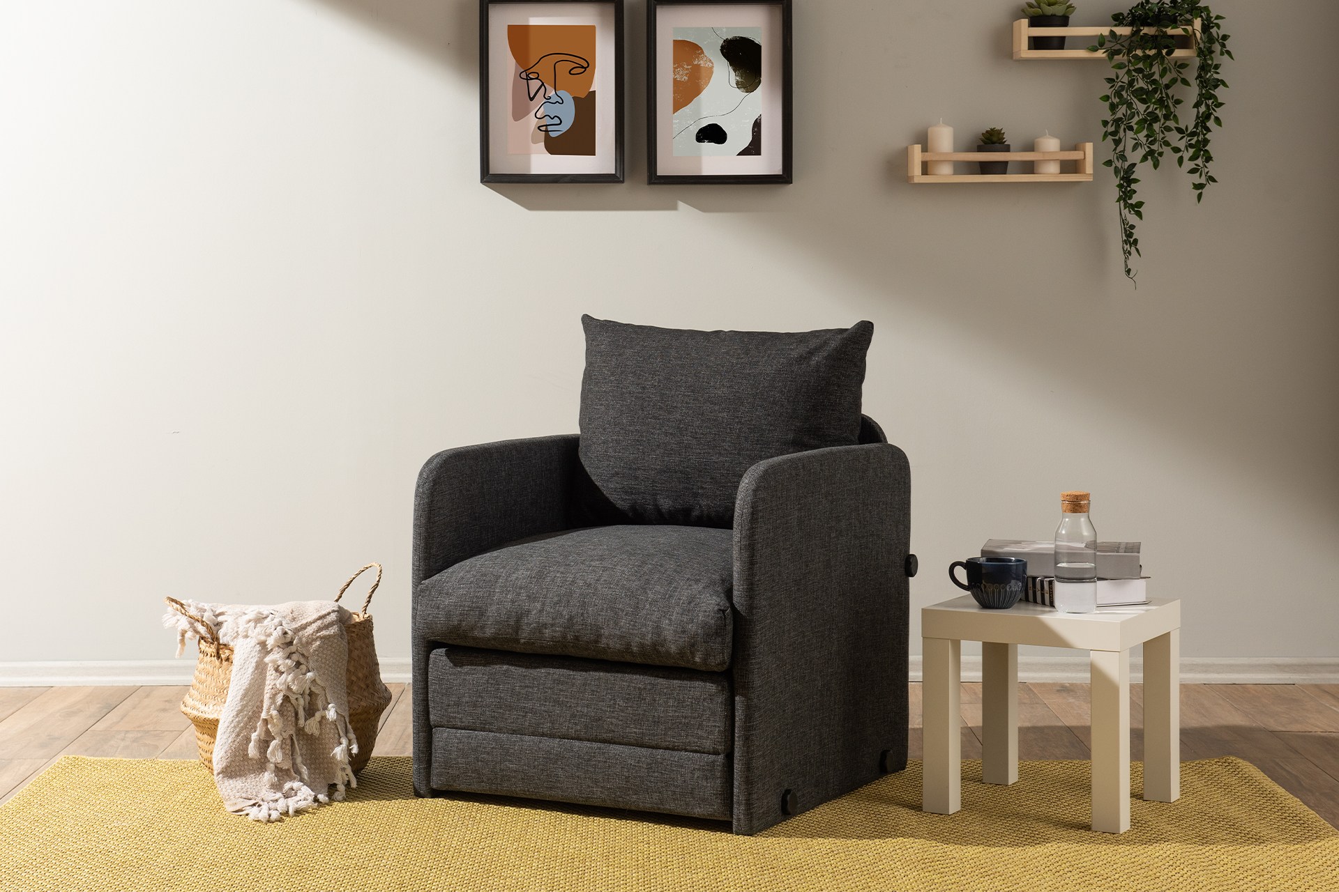 Saga Sleeper Sofa 1-seater Dark Grey