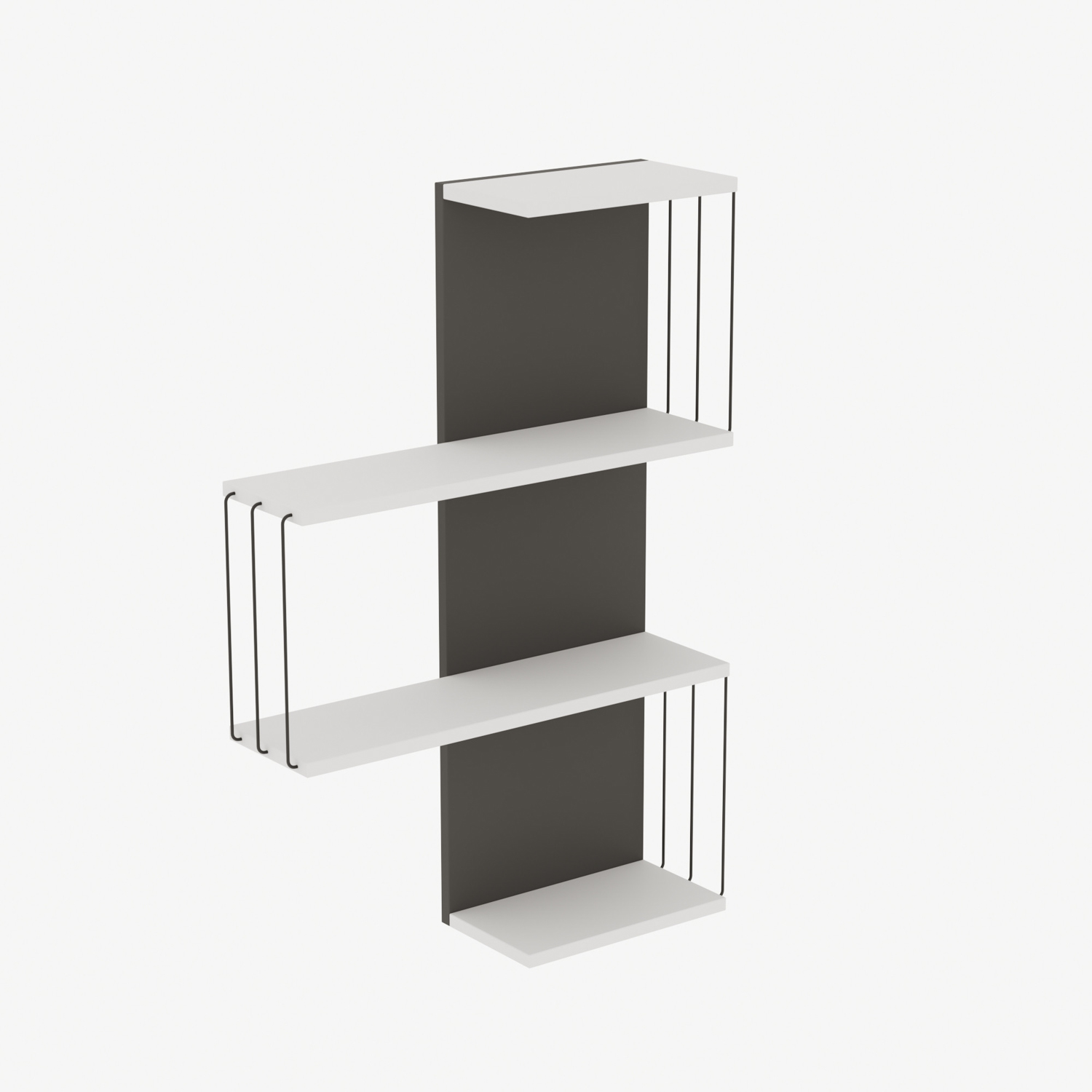 Cambel Wall shelf Wood veneer White Anthracite