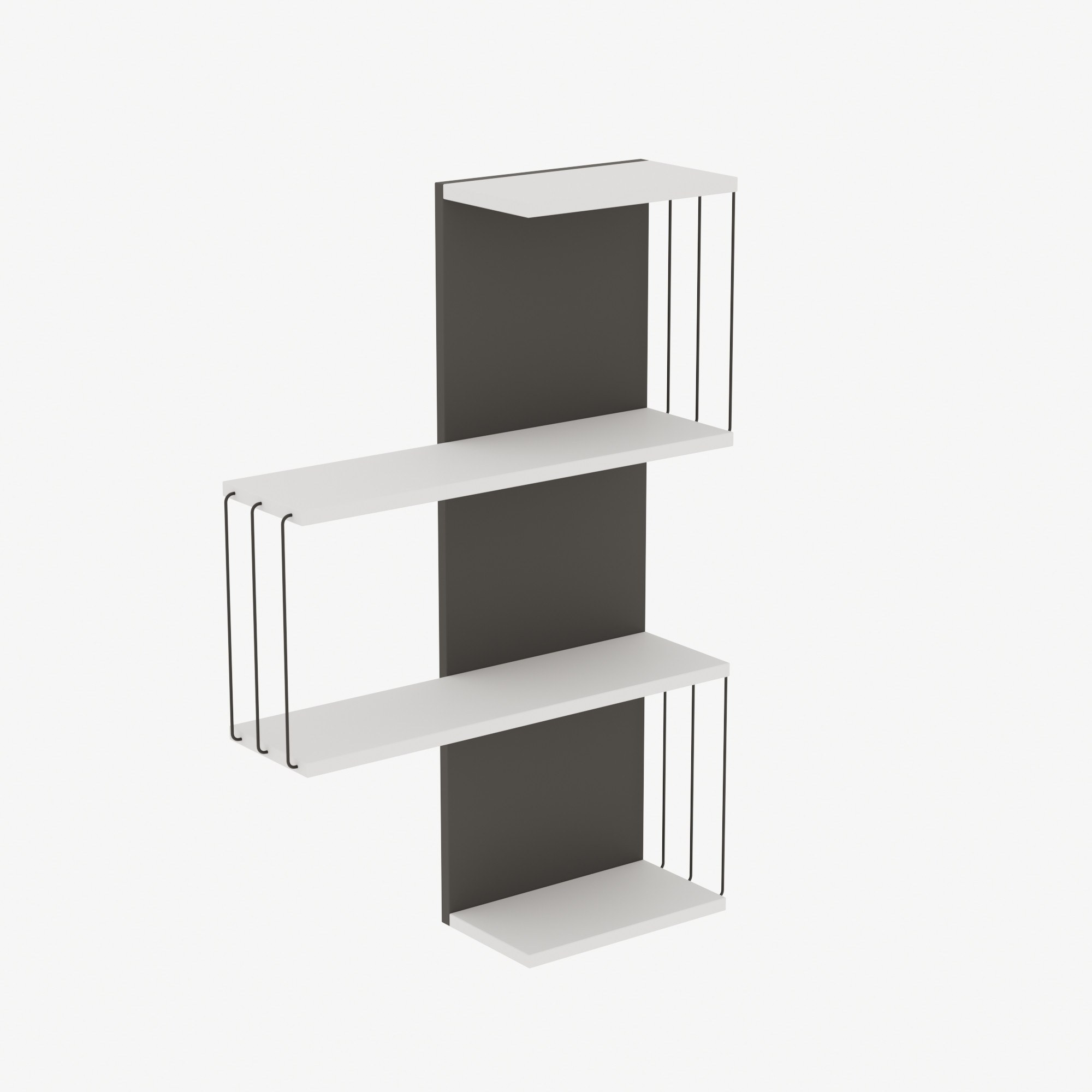 Cambel Wall shelf Wood veneer White Anthracite