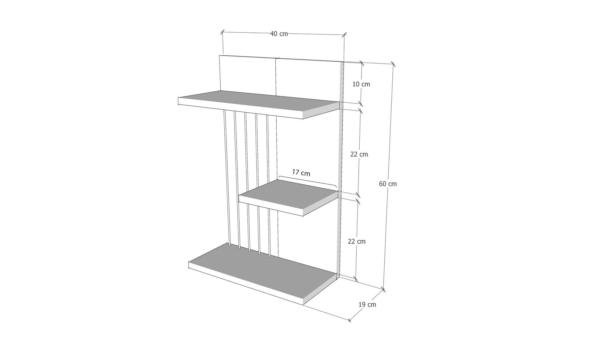 Kinik Wall shelf Wood veneer White
