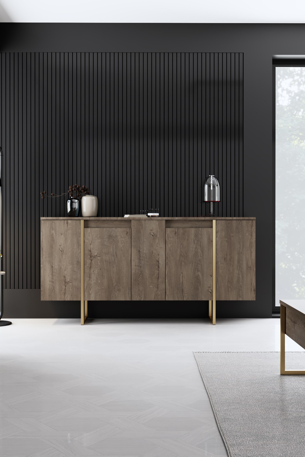 Luxury console veneer gold