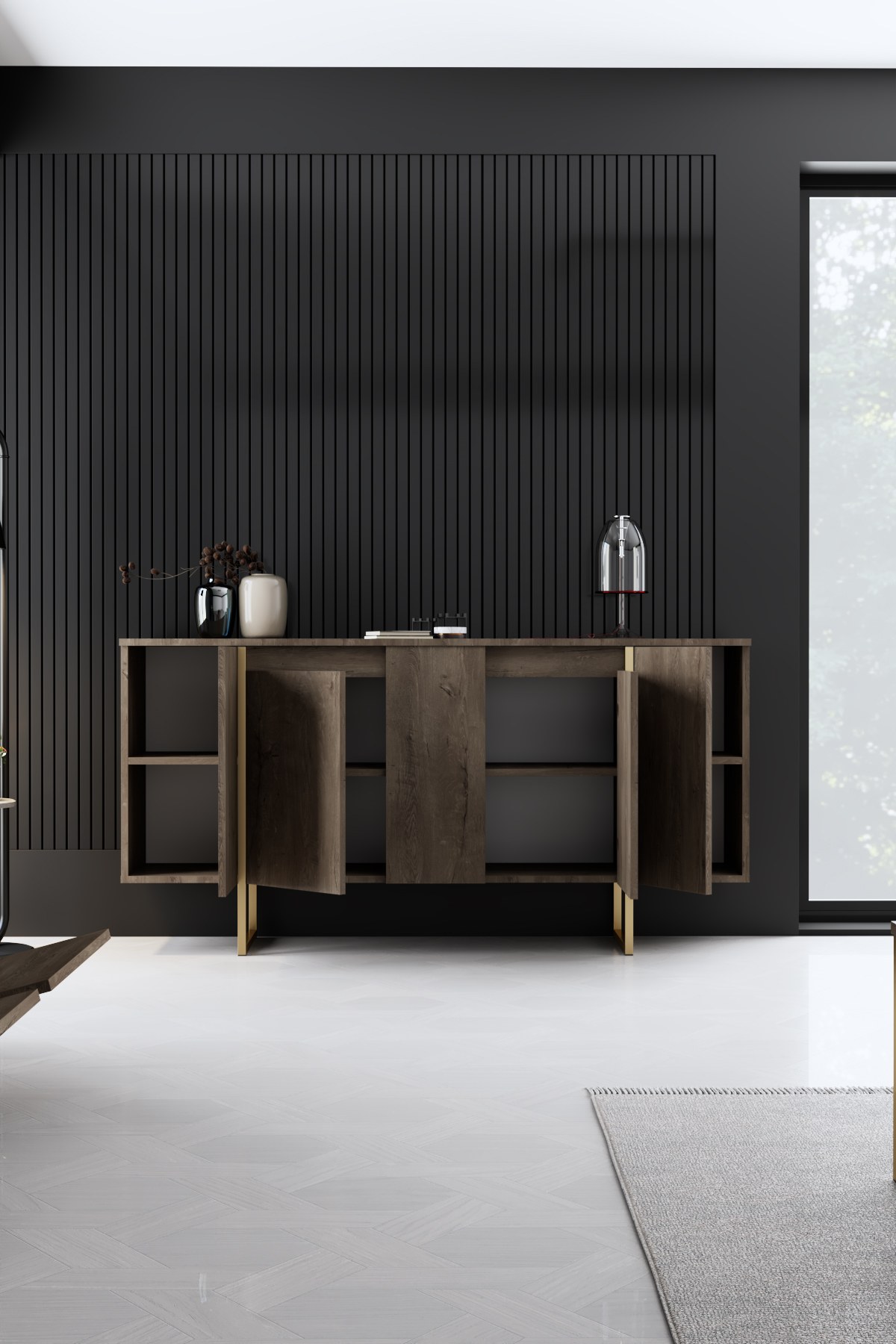 Luxury console veneer gold