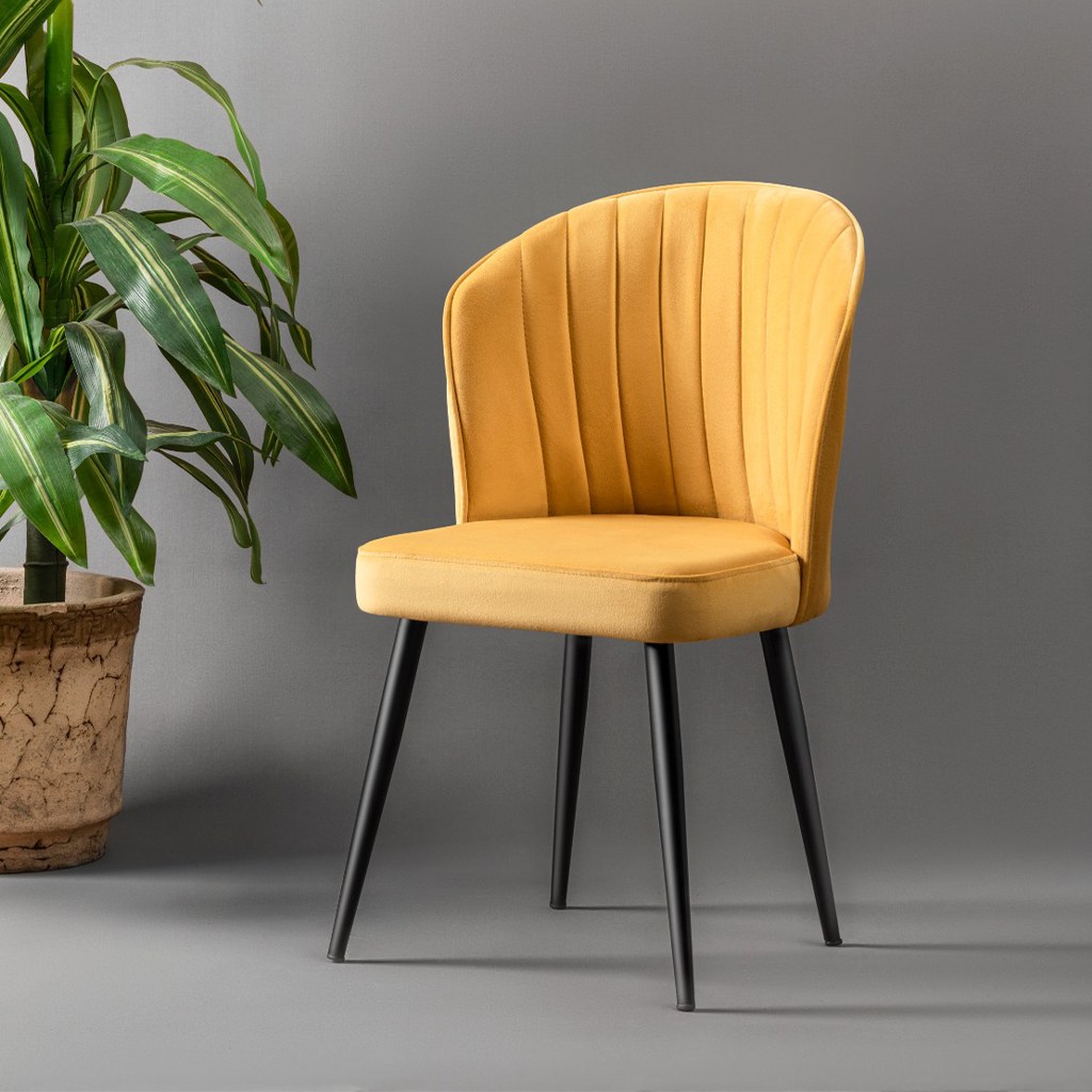 2x Rubi Dining Chair Yellow Black