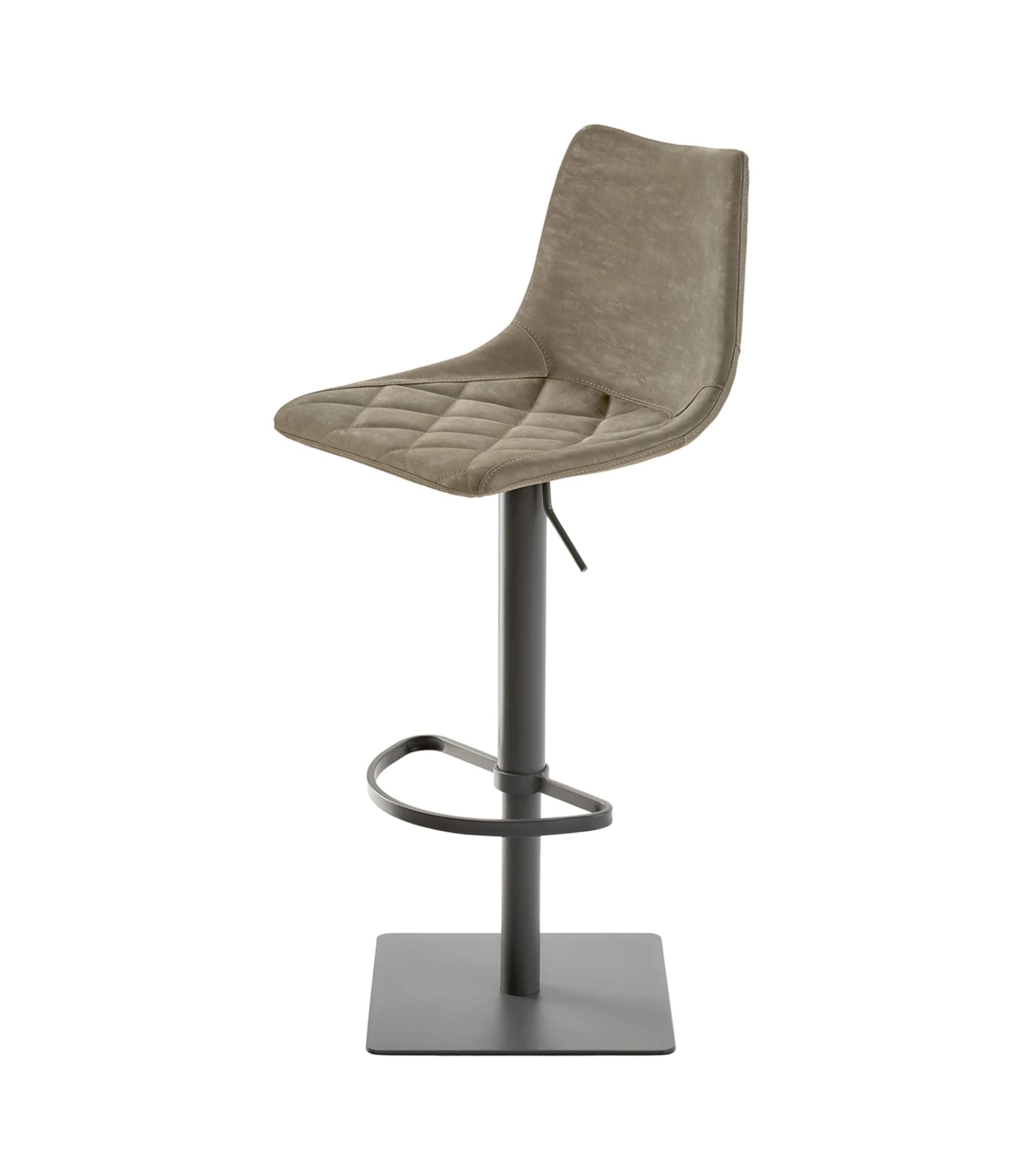 Bar stool artificial leather steel greige