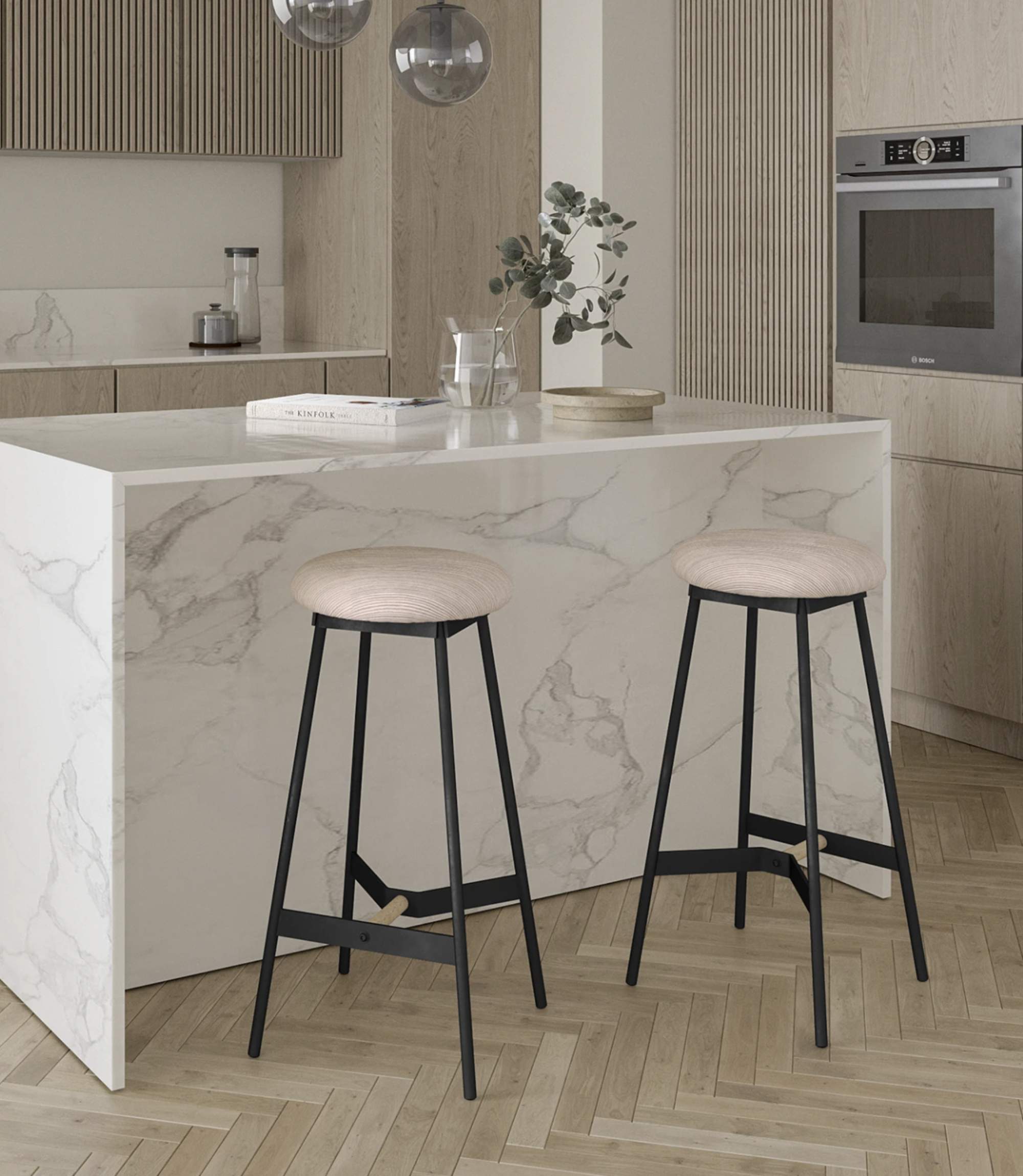 Bar stool terry cloth beige