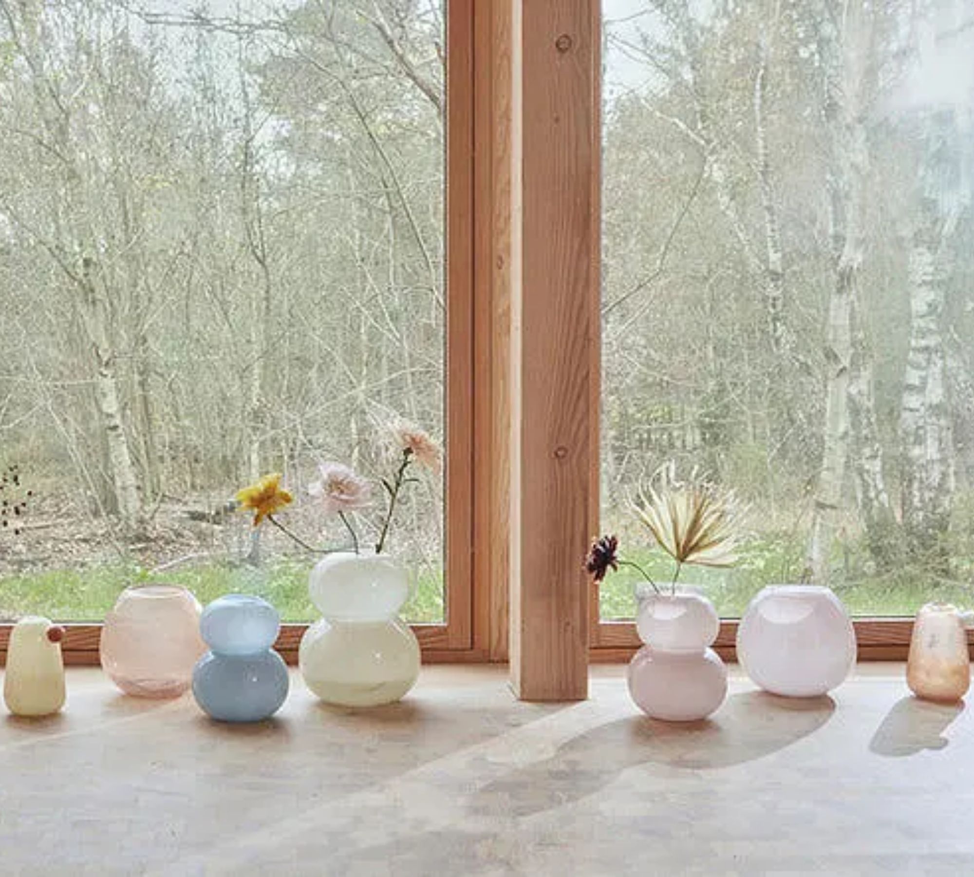 Small blue glass vase