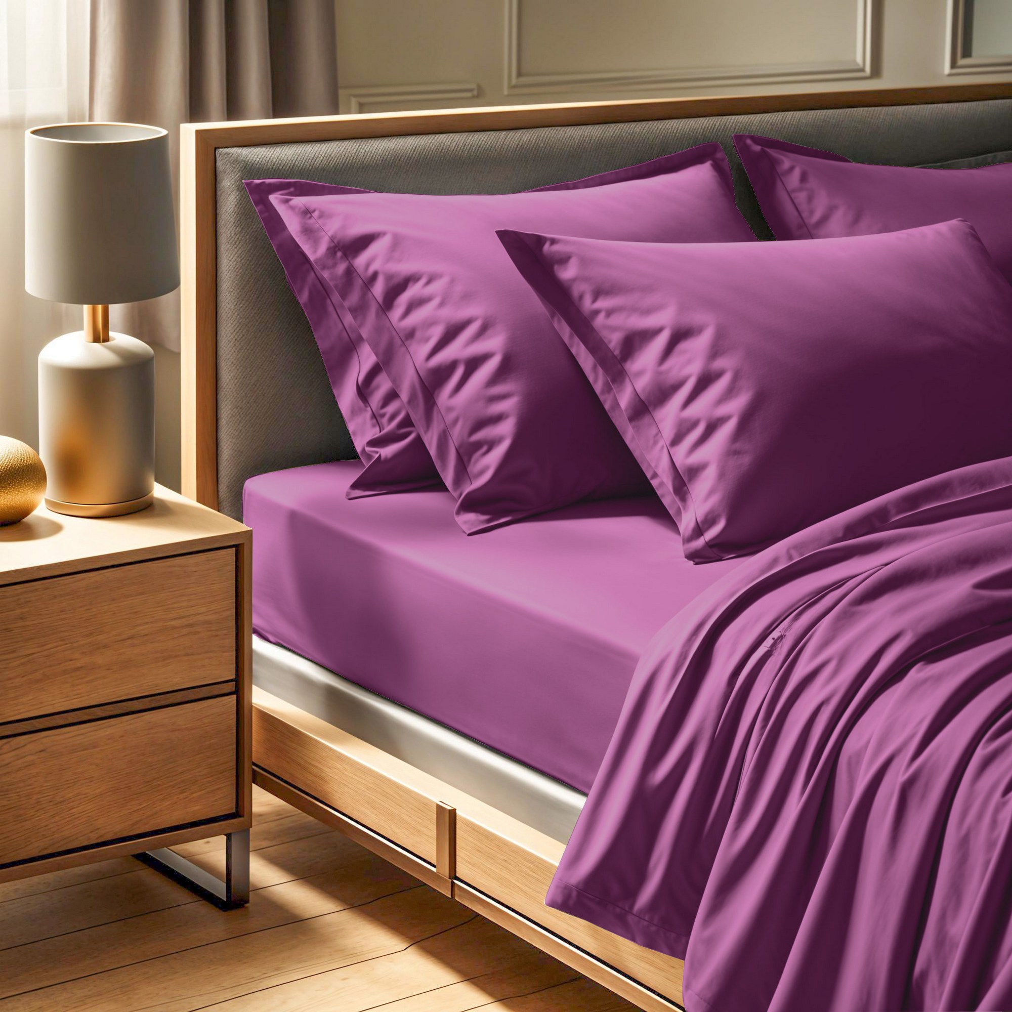 Fitted sheet Cotton Purple 100cm x 200cm