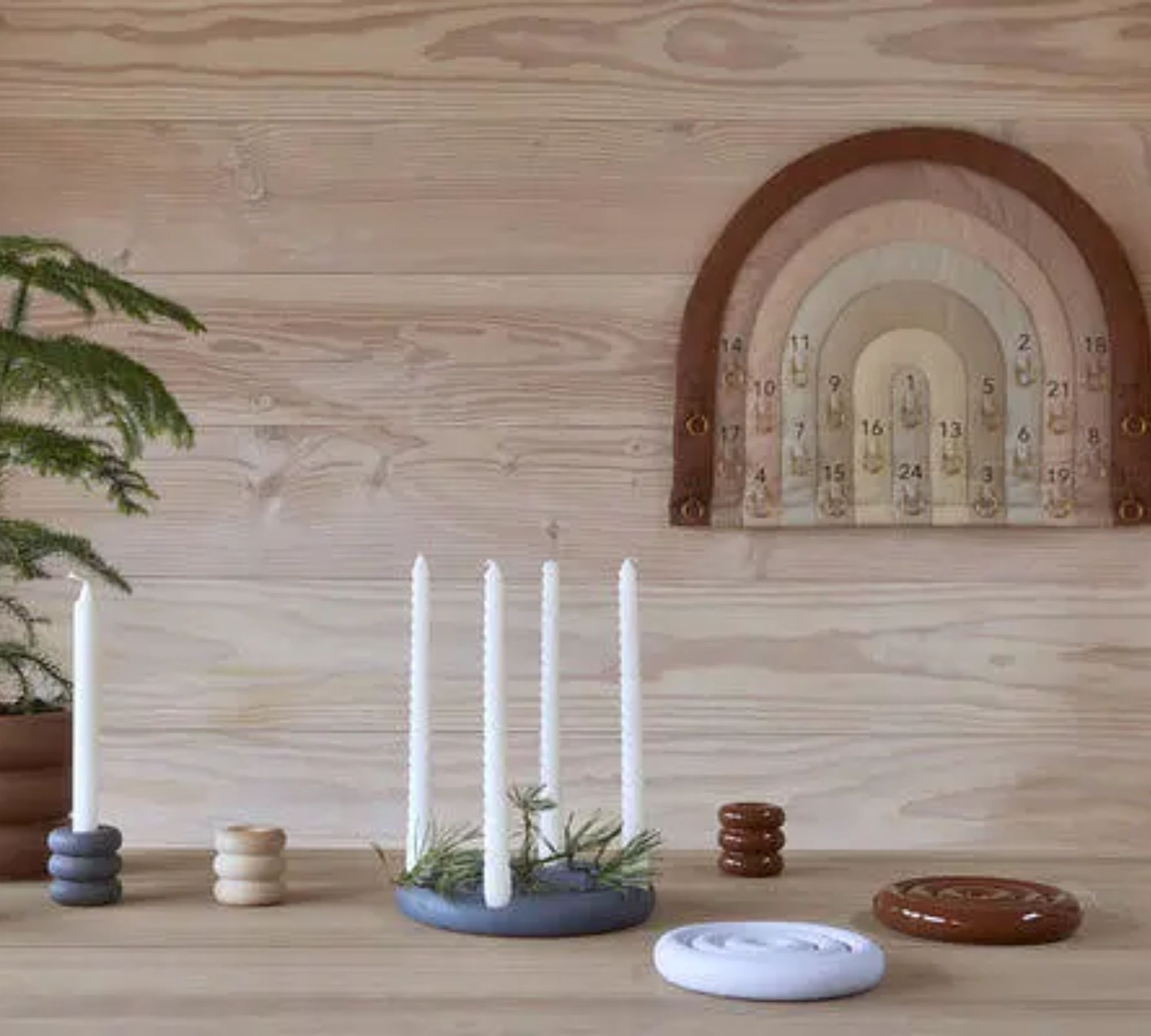 Savi Candle holder Ceramic Brown