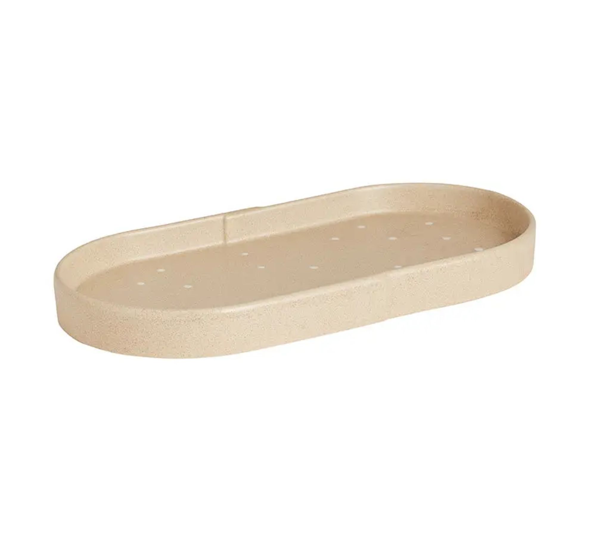 Aki Tray Oval Stoneware Natural