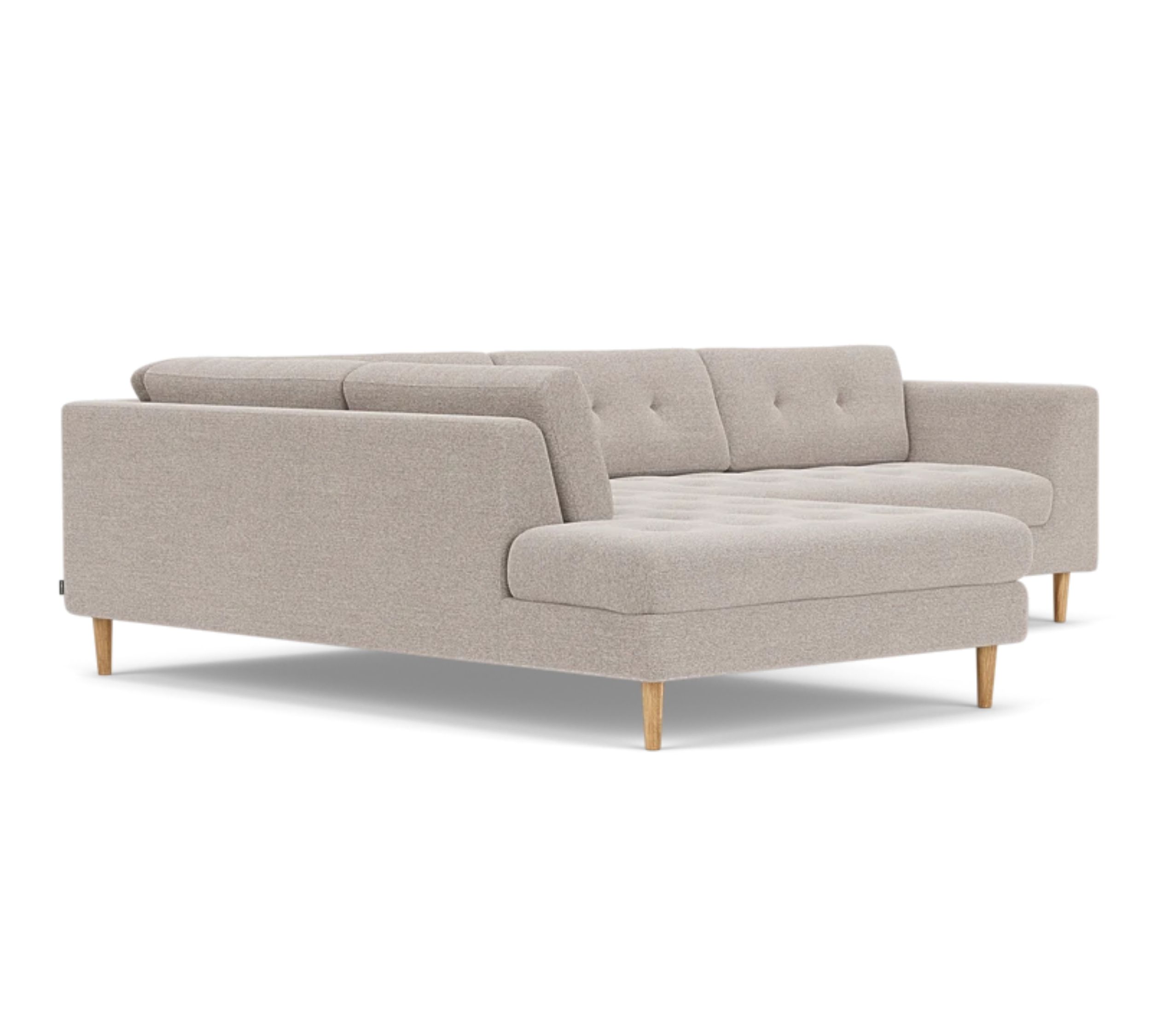 Nelson Corner Sofa Chaise Lounge Left Agnes Brown
