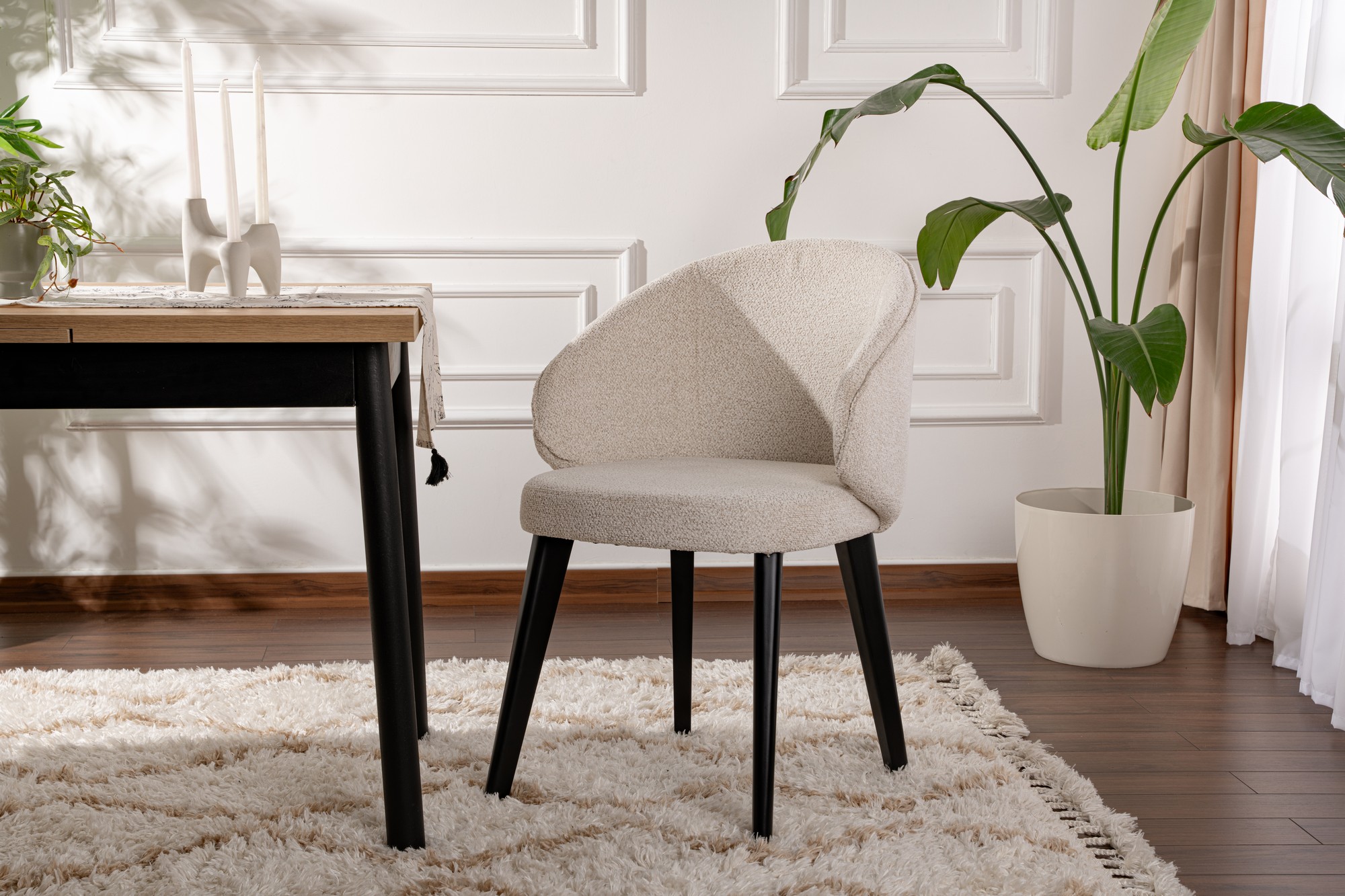 2x Bentley Dining Chair Wood Veneer White