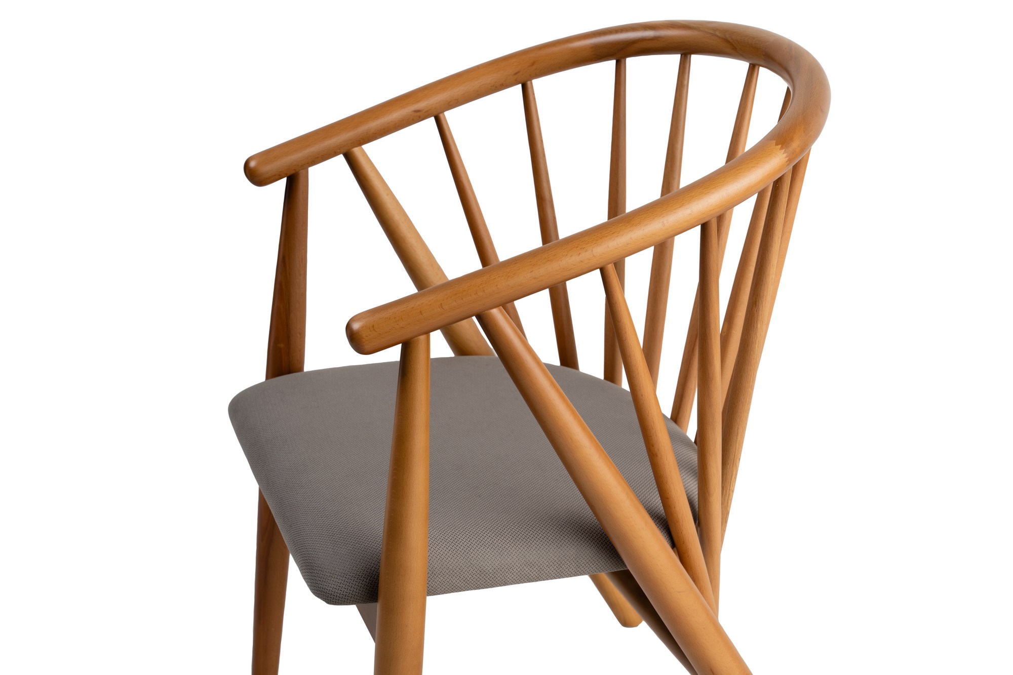 Doris Armlehnstuhl Holzfurnier Grau