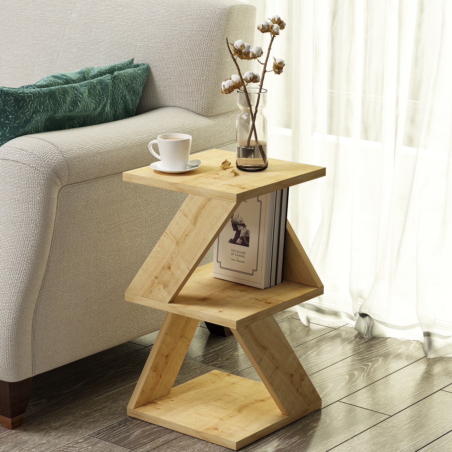 Albeni Side Table Wood Veneer Sapphire