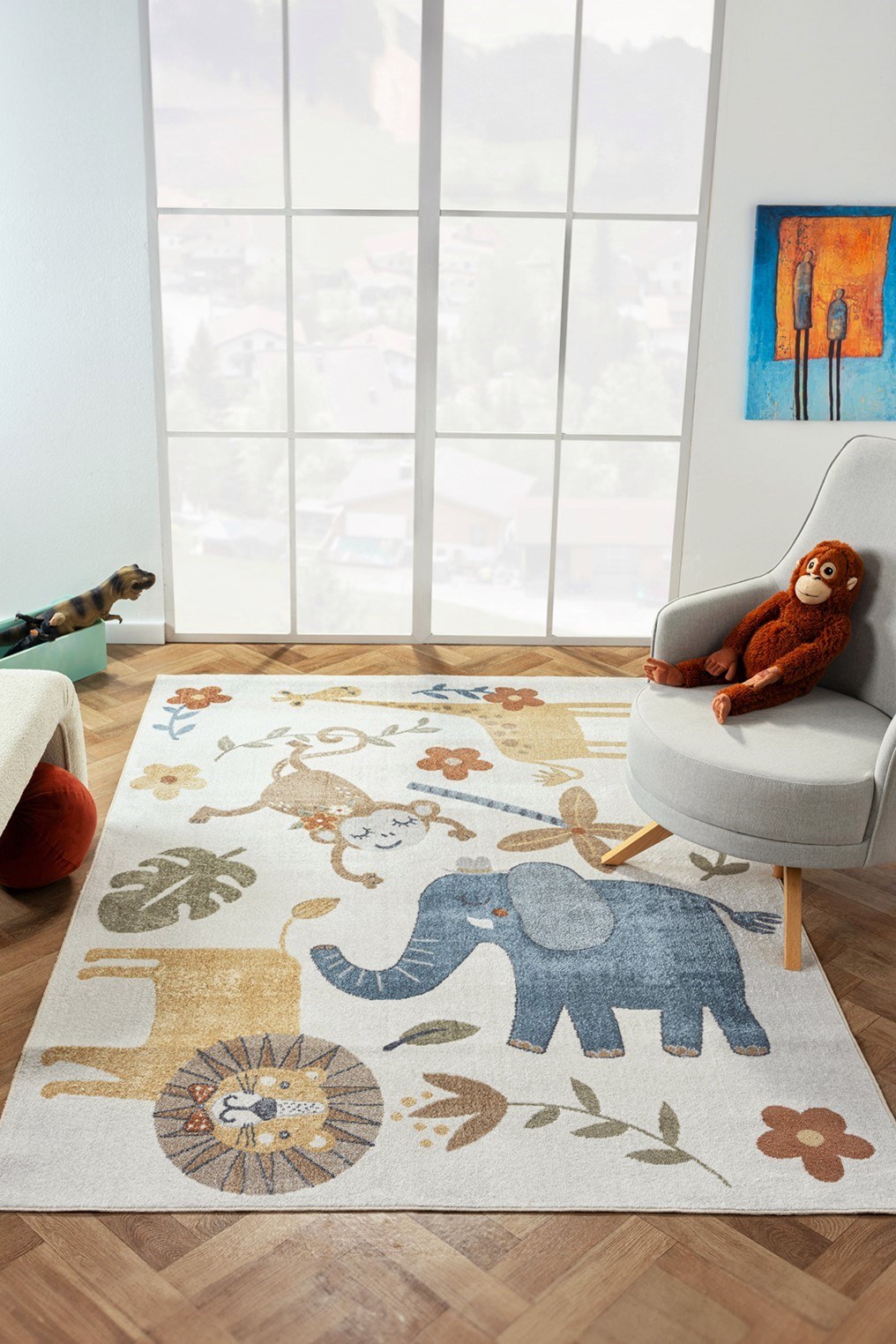 Bohem Kids Zoo Rug Multicoloured