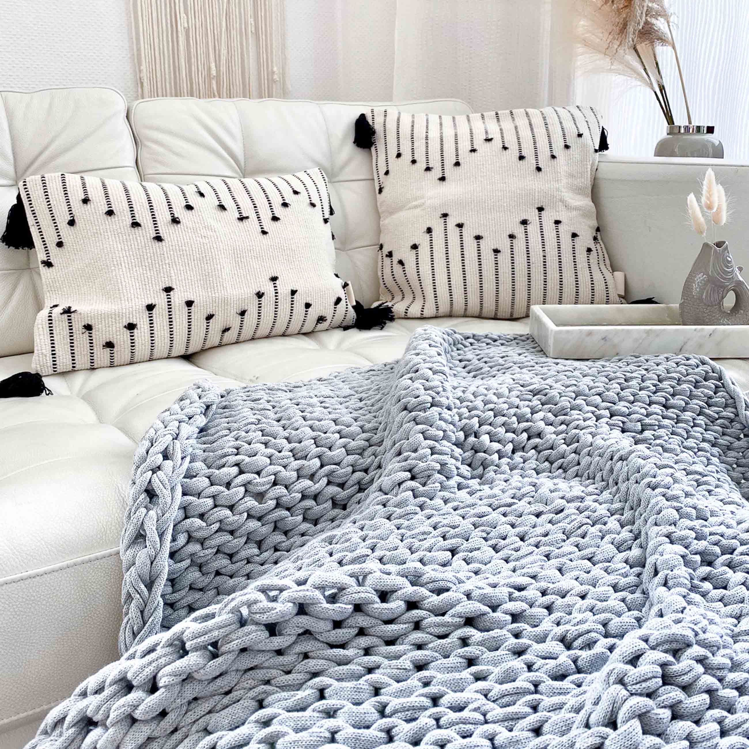 Lands & Pits Fringe Pillowcase Cotton Natural