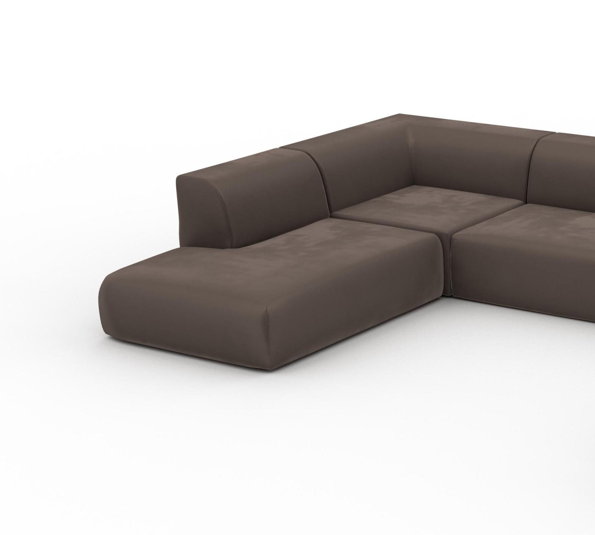 Pyllow Sofalandschaft Samt Taupe Grau