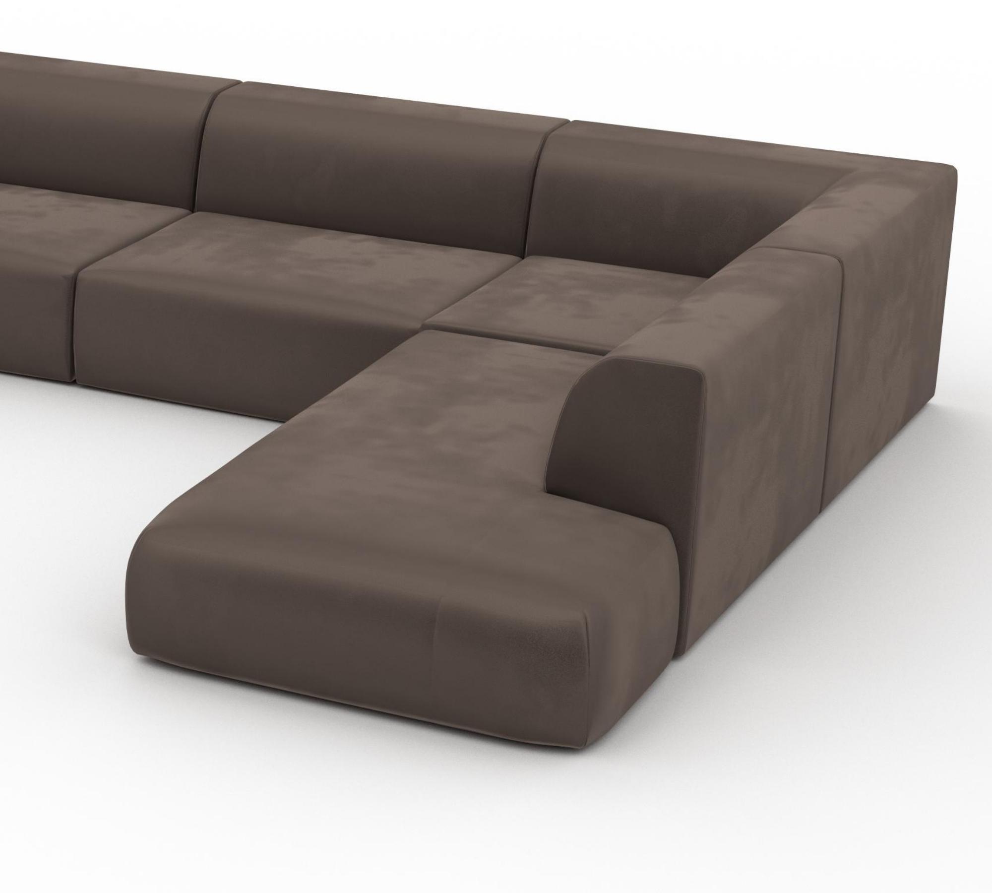 Pyllow Sofalandschaft Samt Taupe Grau