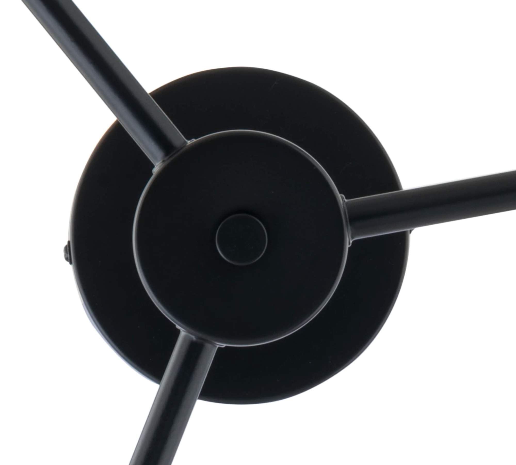 3-Light Ceiling Lamp Opal Glass Metal Black