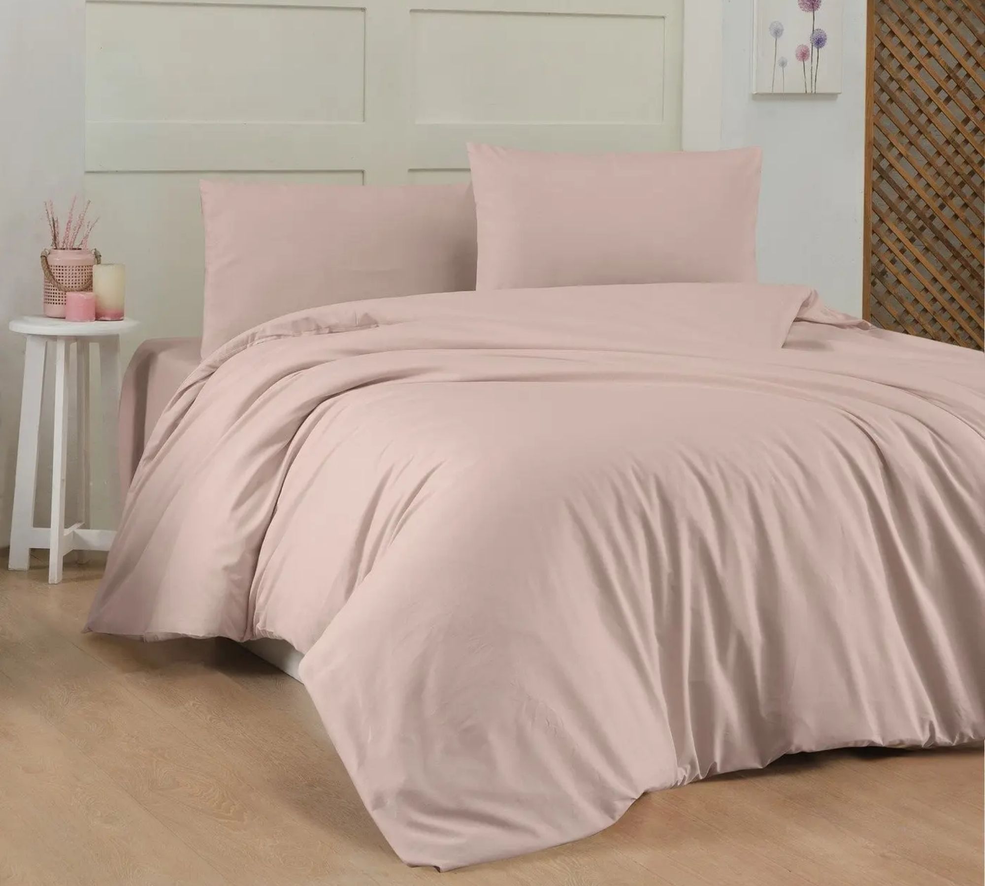 Bett- & Kopfkissenbezug Baumwolle Rosa 135cm x 200cmDuvet & Pillowcase Cotton Pink 135cm x 200cm