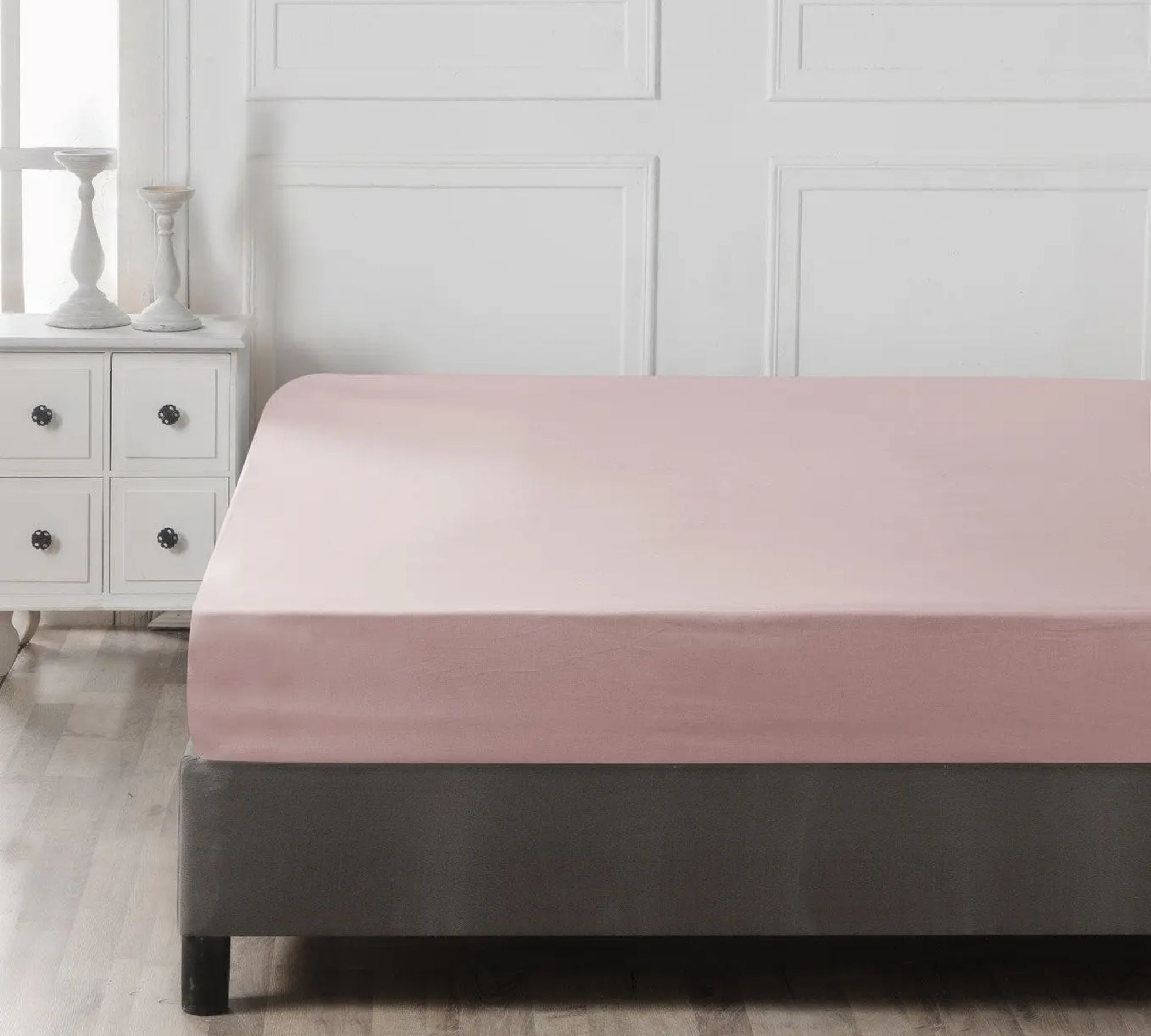 Fitted sheet cotton pink 100cm x 200cm