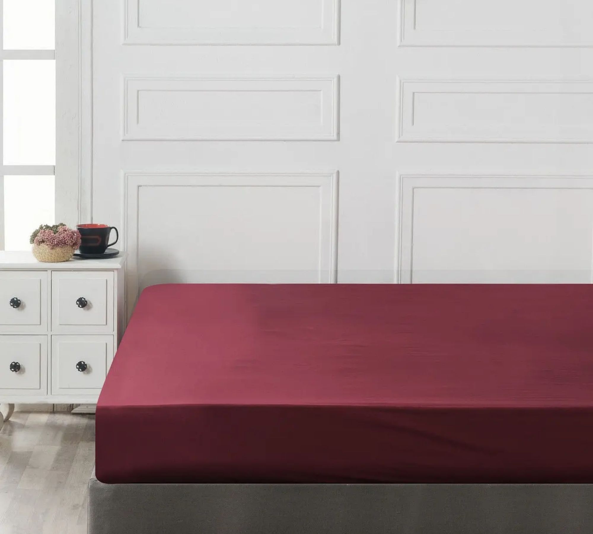 Lenzuolo con angoli cotone marrone castagna 100cm x 200cm