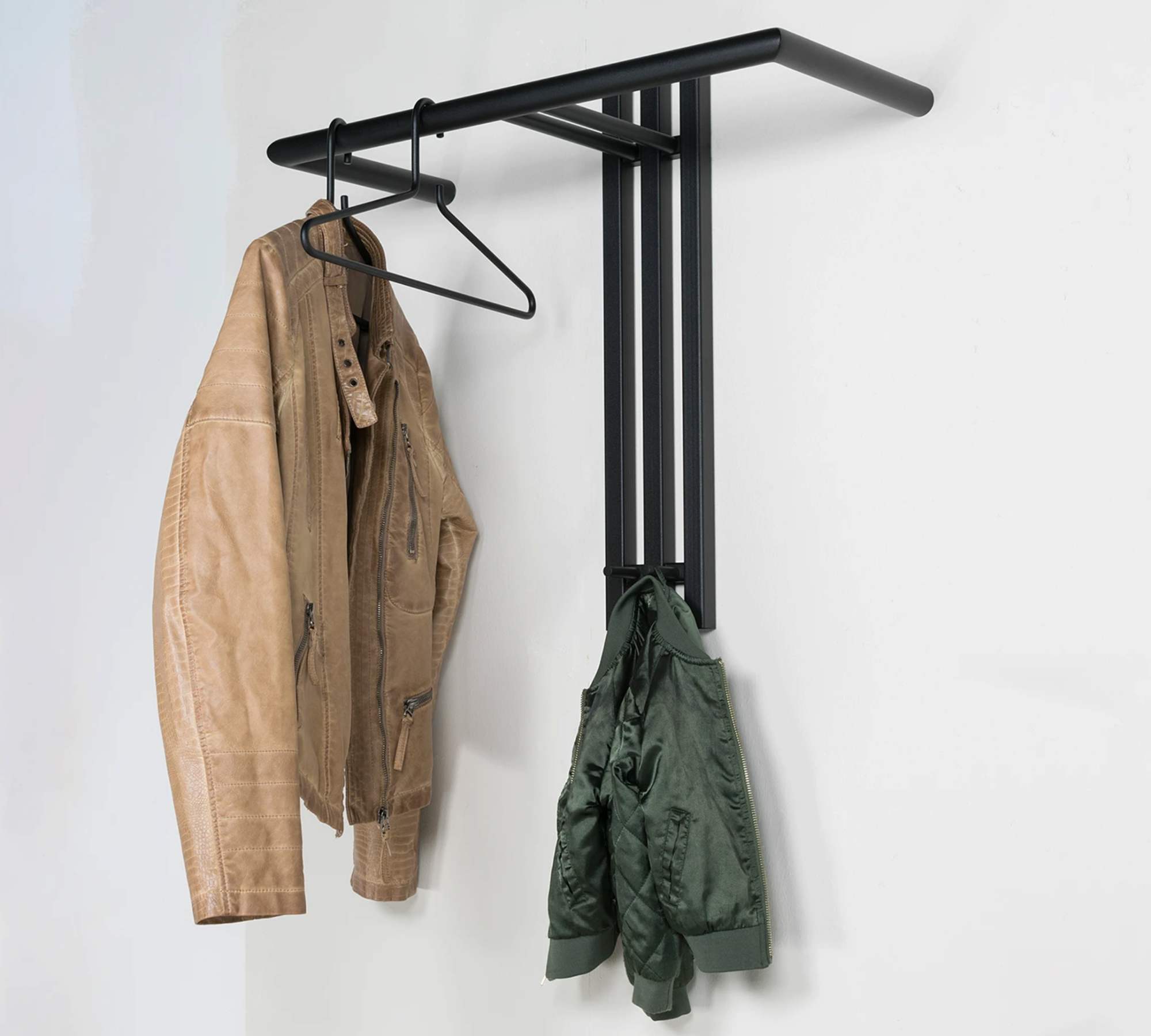 Wandgarderobe Metall Schwarz