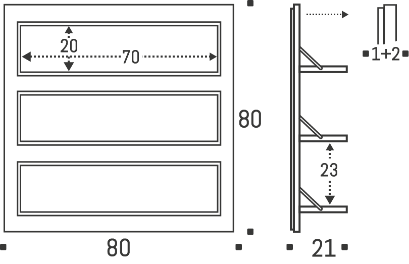 Fläpps Wall Shelf Wood Black 80 x 80cm