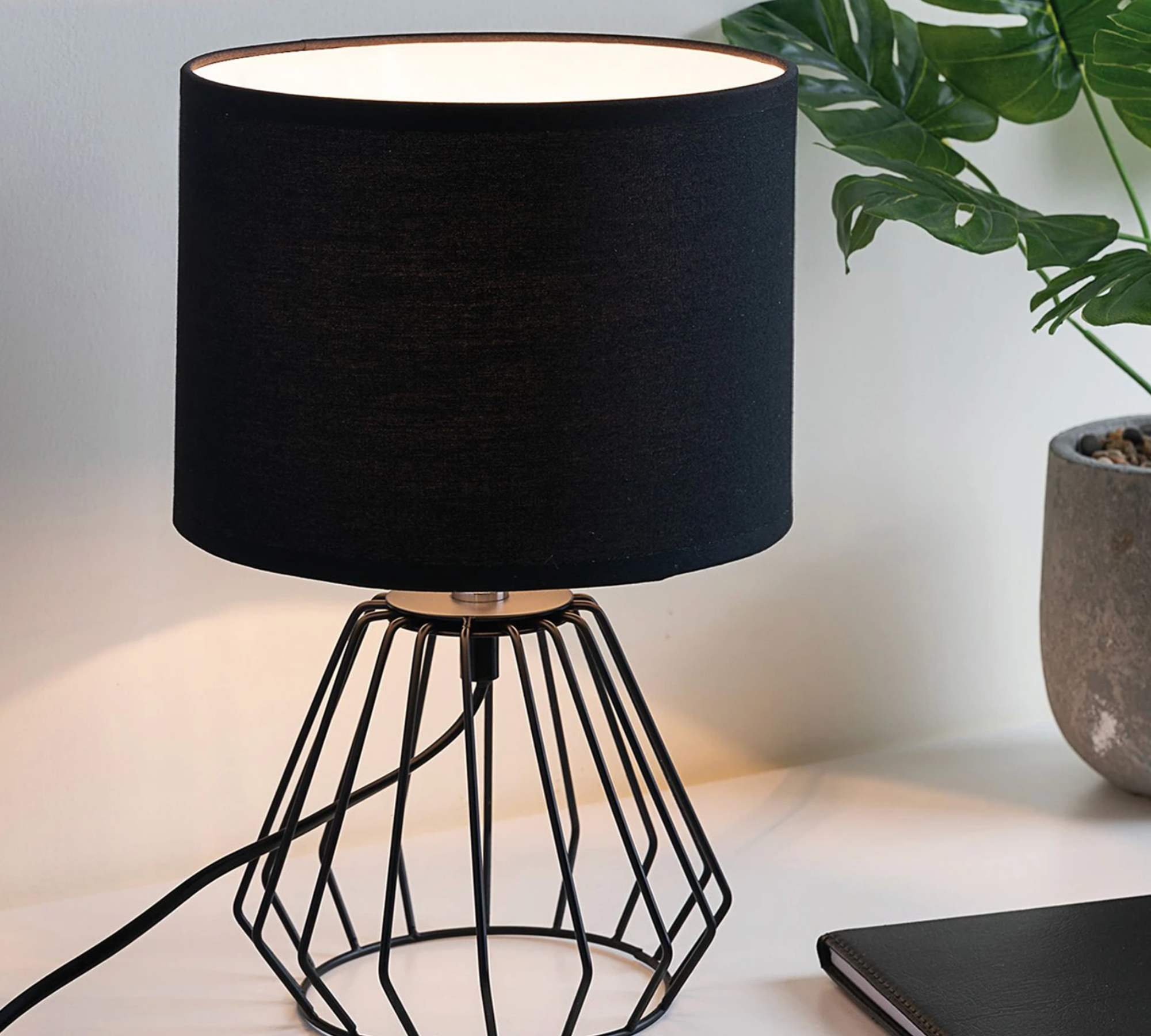 Table lamp 1-light fabric Aluminum