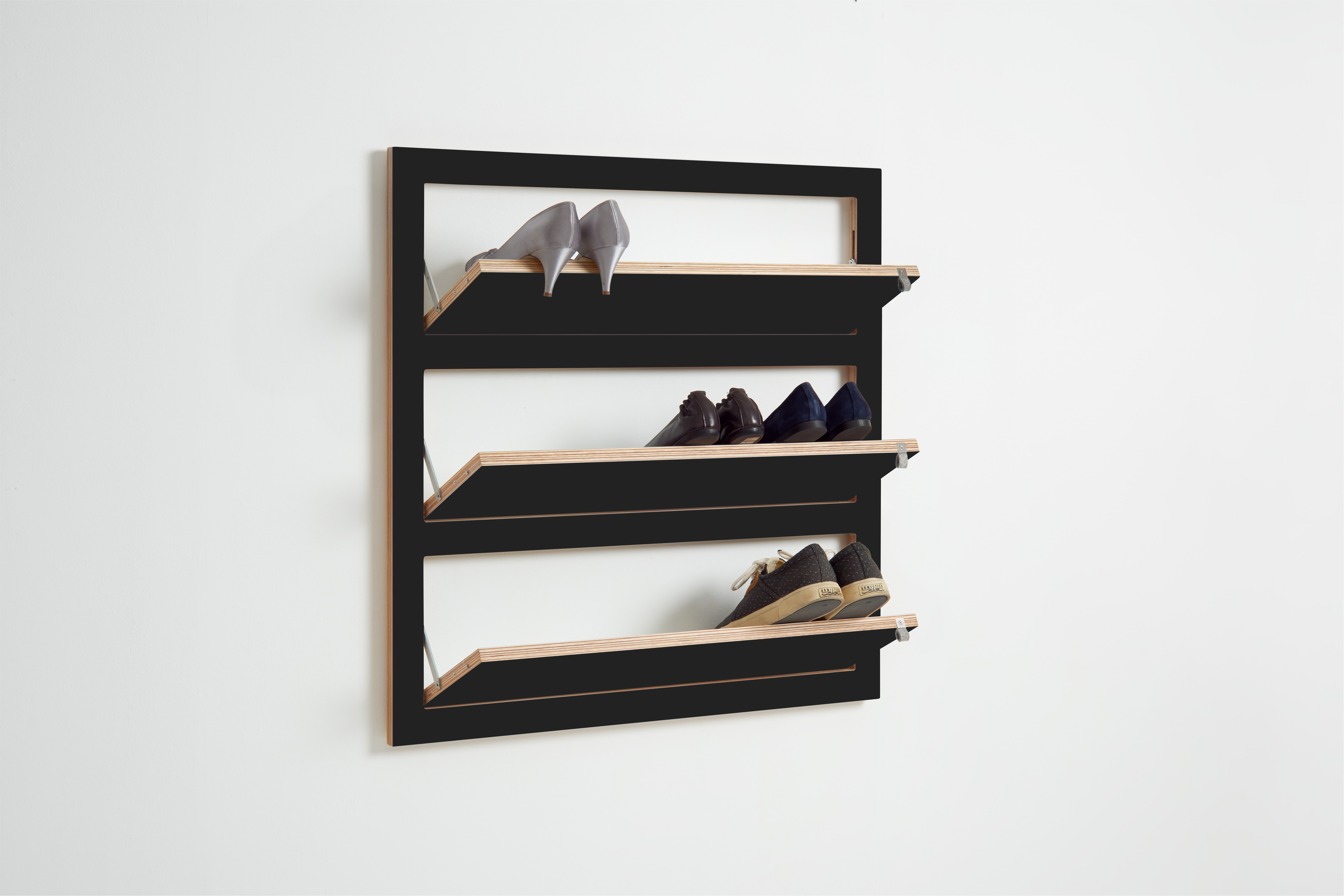 Fläpps Shoe Rack Wood Black 80x80cm
