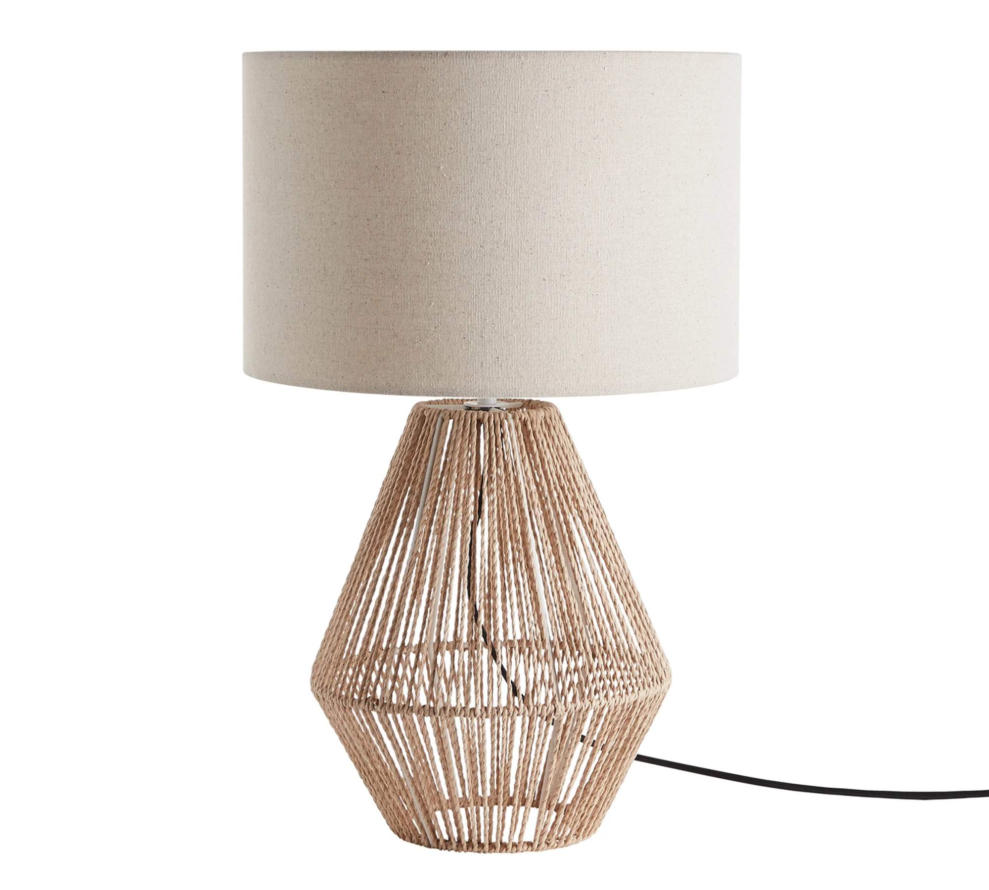Tischlampe 1-flammig Leinen Rattan