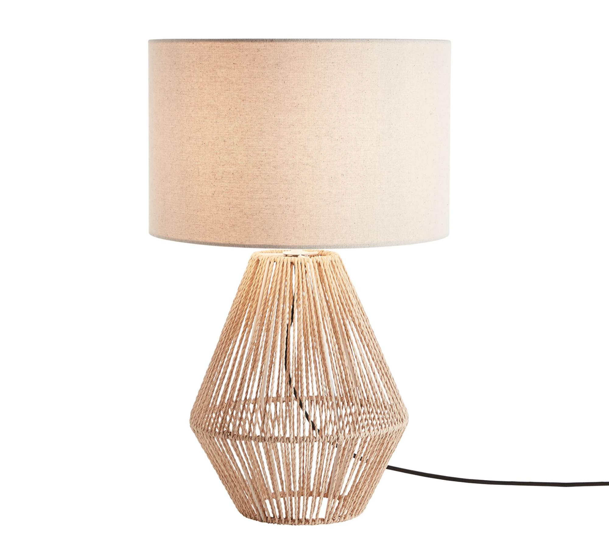 Table lamp 1-bulb Linen Rattan